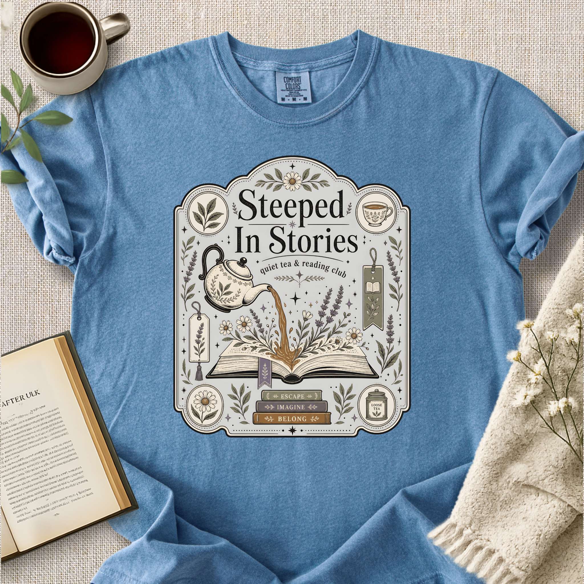 "Steeped In Stories" Cozy Tee