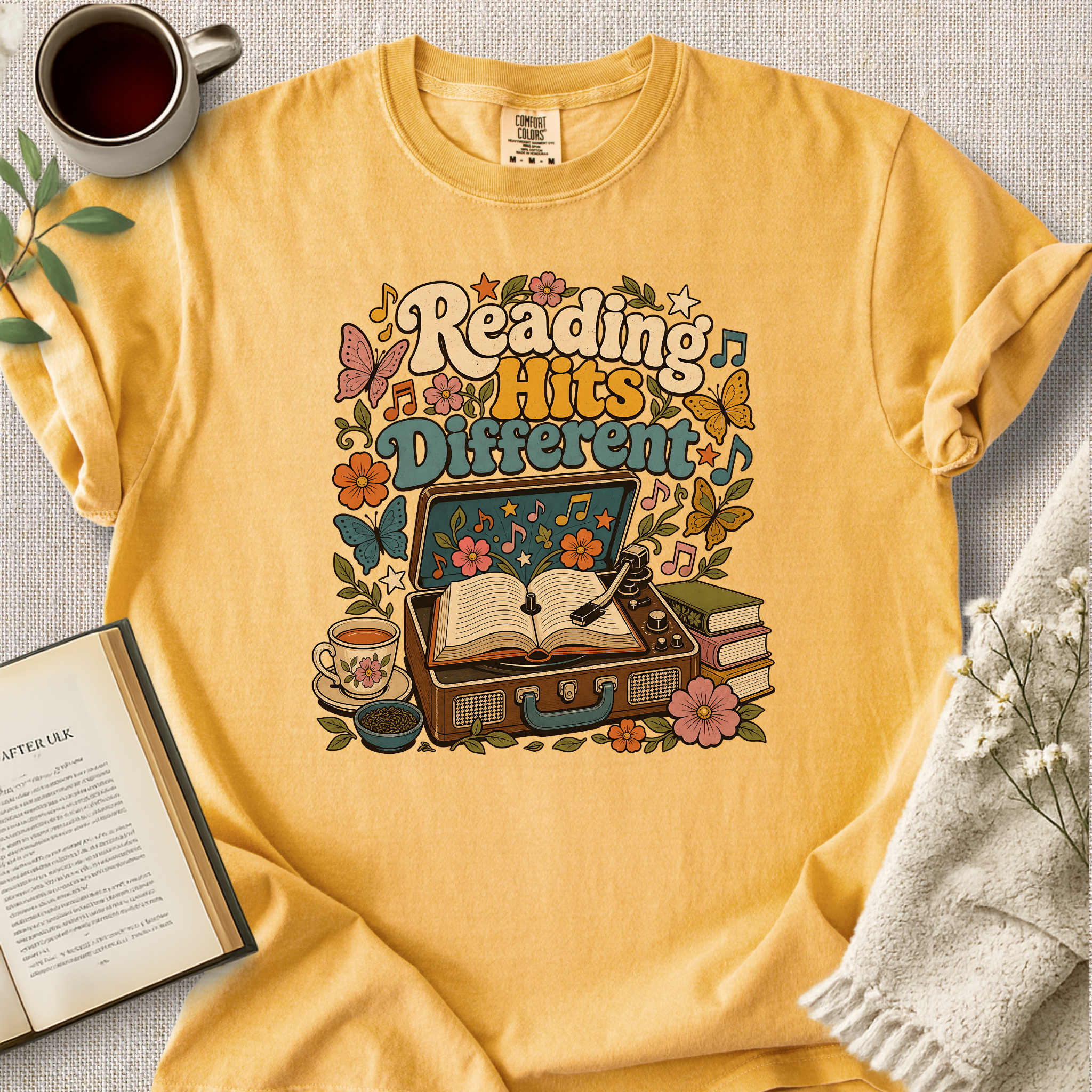 "Reading Hits Different" Cozy Tee