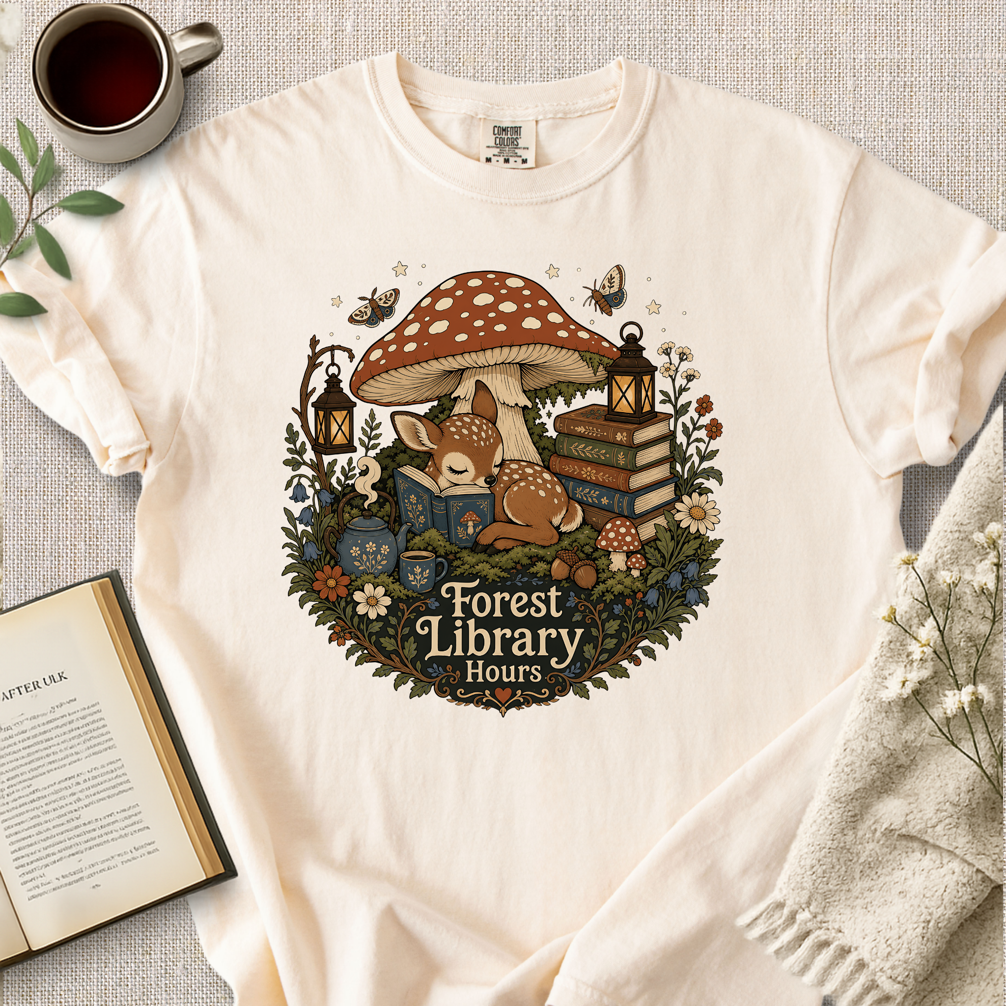 "Forest Library Hours" Cozy Tee