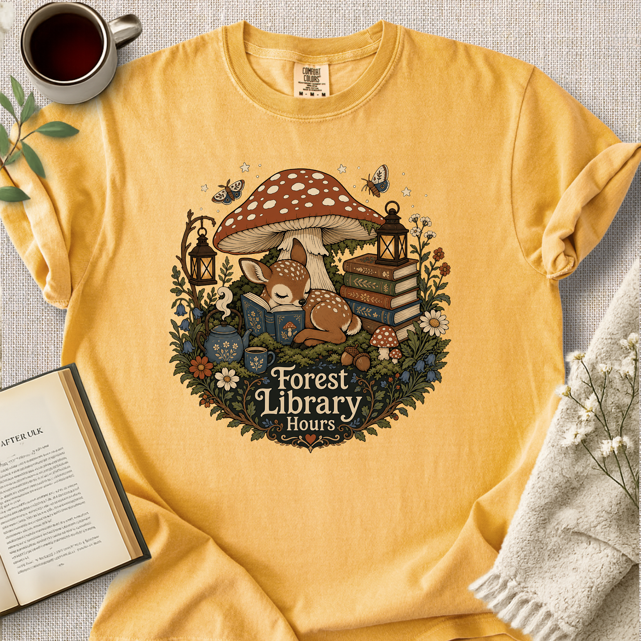 "Forest Library Hours" Cozy Tee