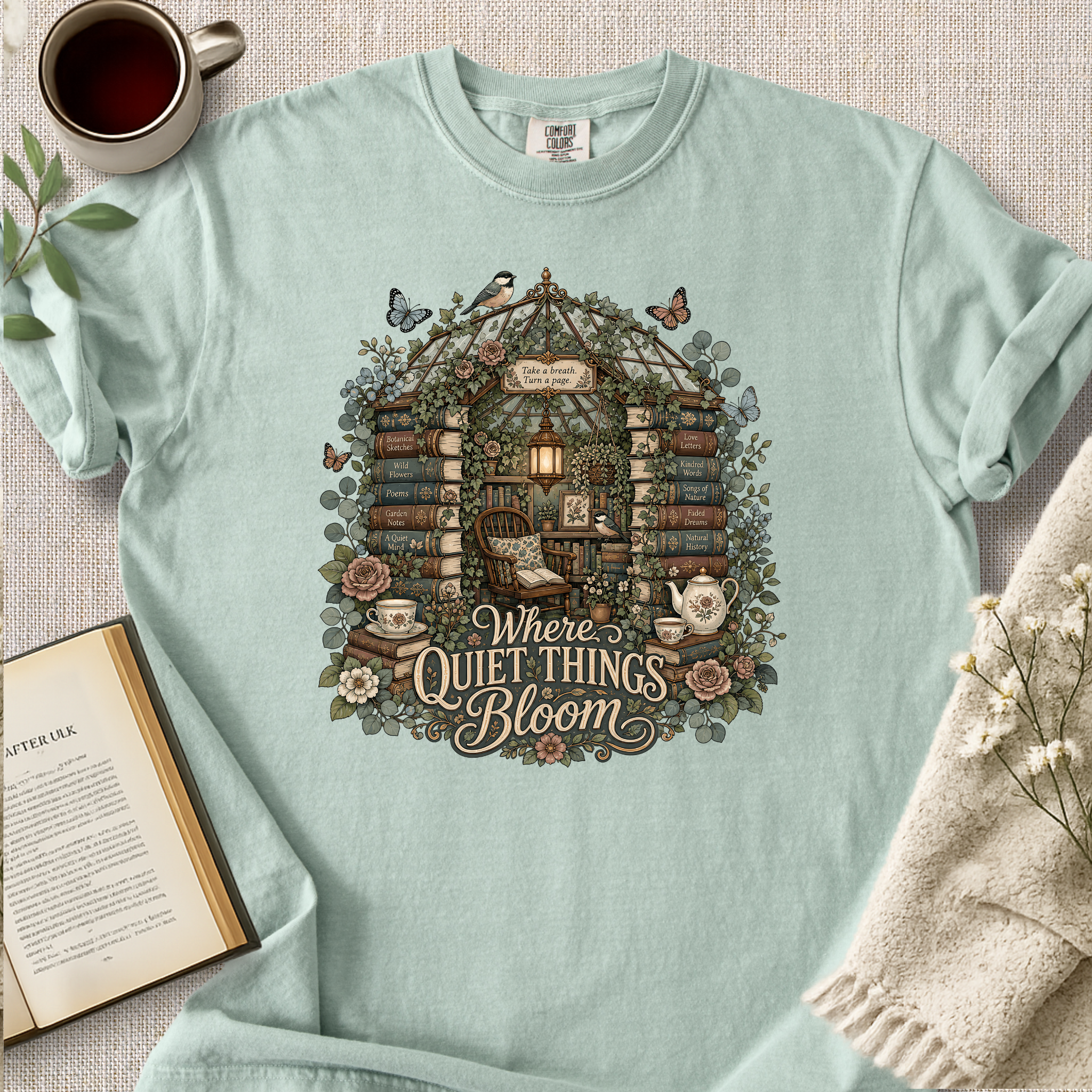 "Where Quiet Things Bloom" Cozy Tee