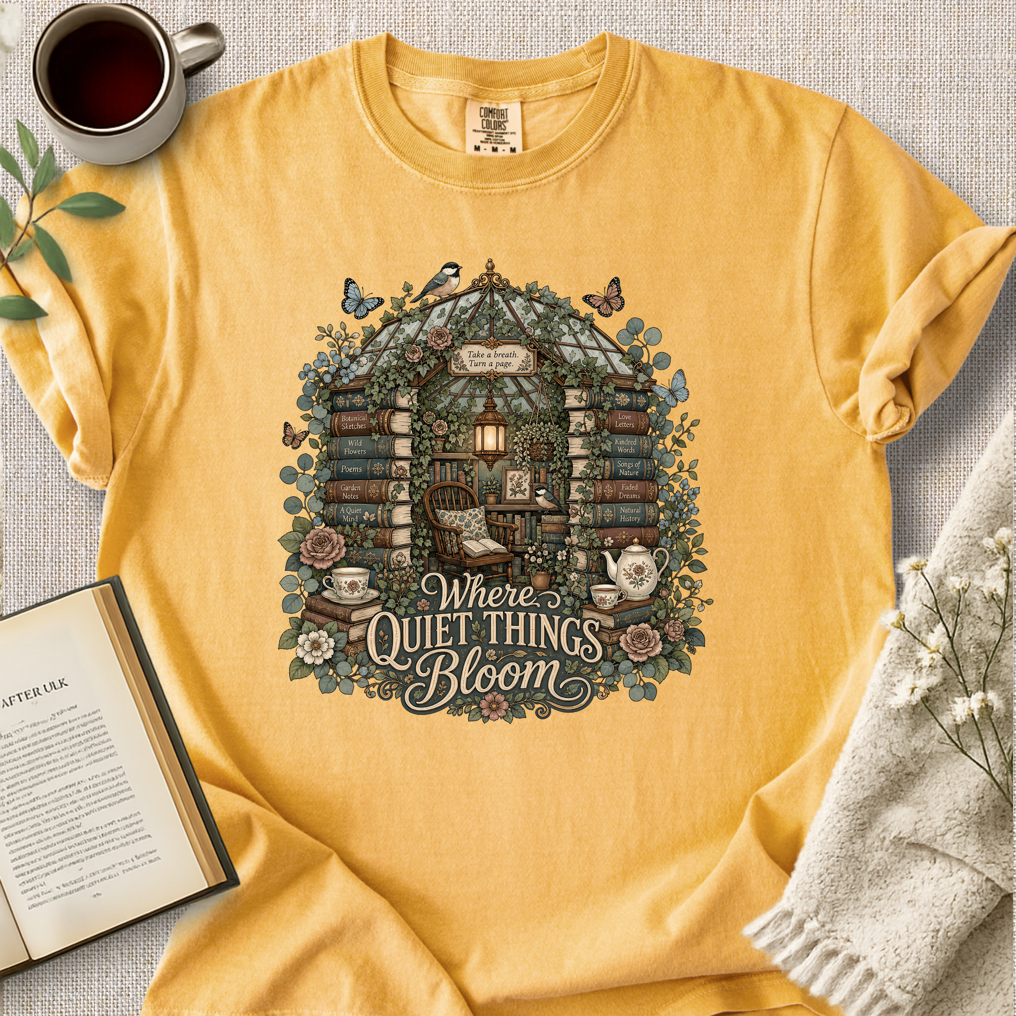 "Where Quiet Things Bloom" Cozy Tee