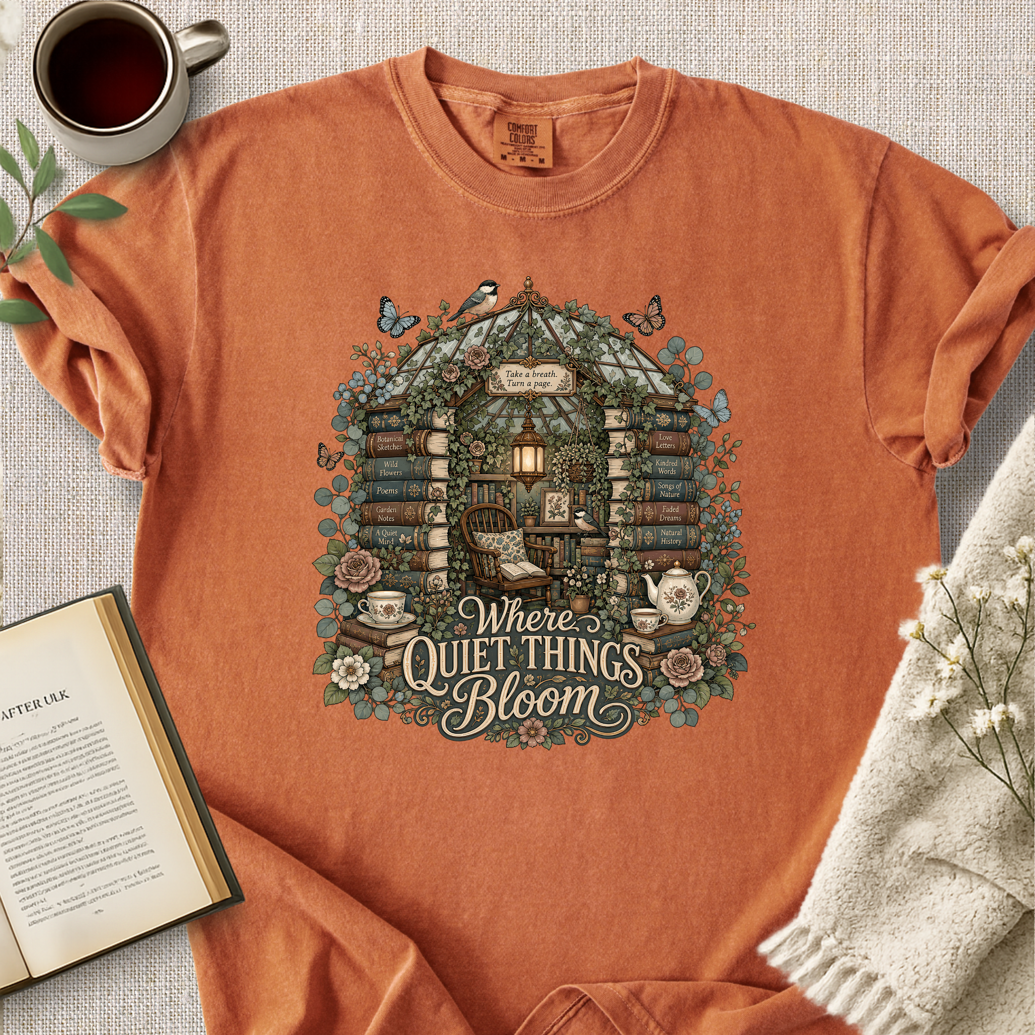 "Where Quiet Things Bloom" Cozy Tee