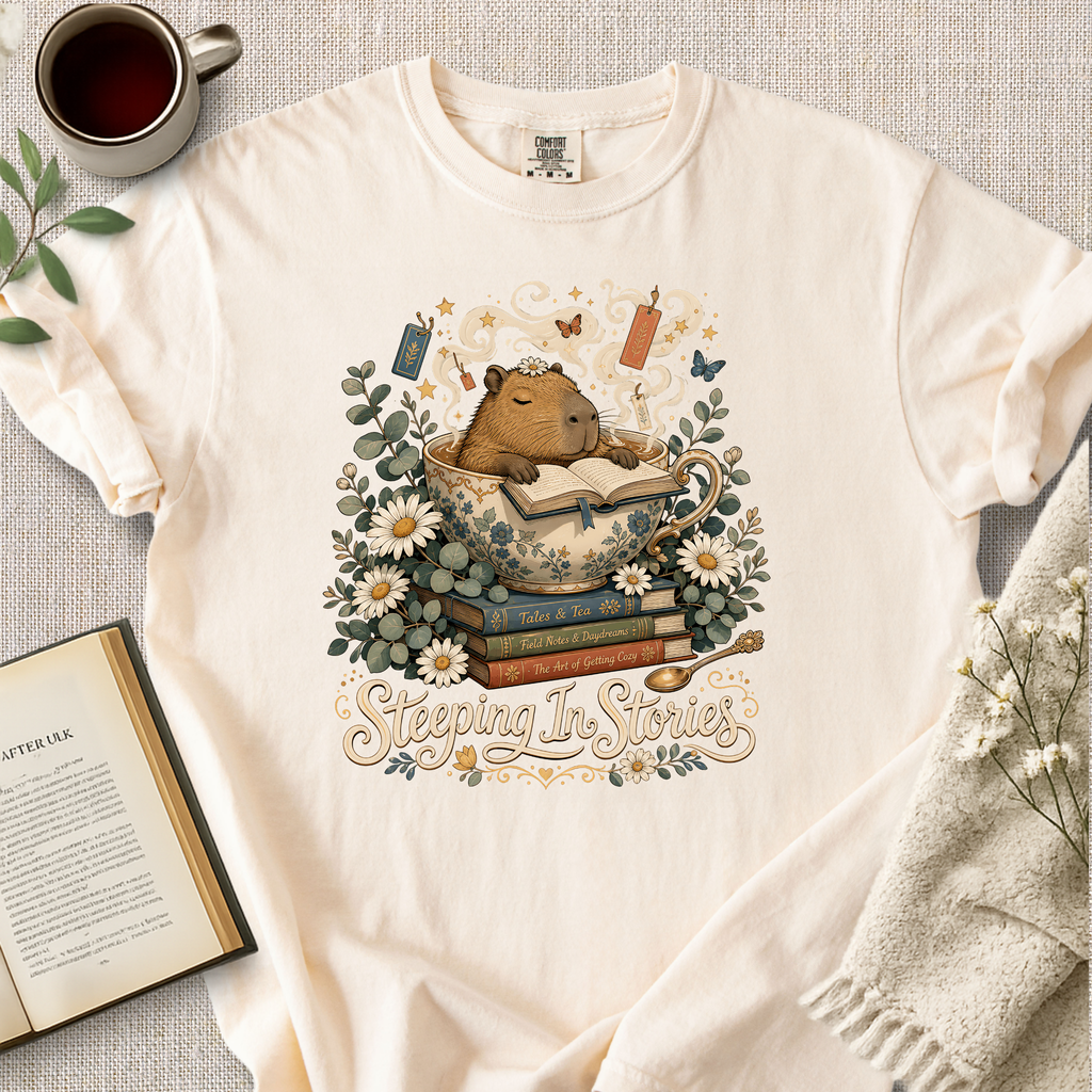 "Steeping In Stories" Cozy Tee