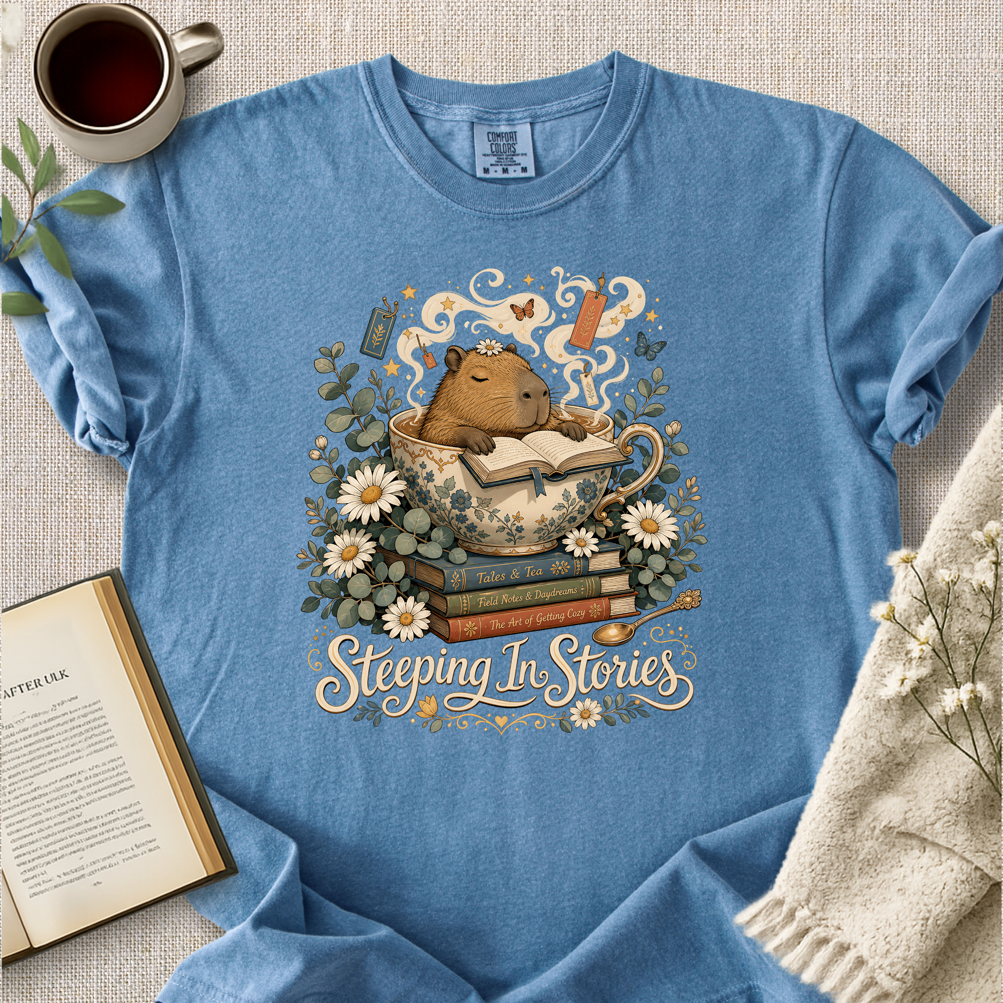 "Steeping In Stories" Cozy Tee