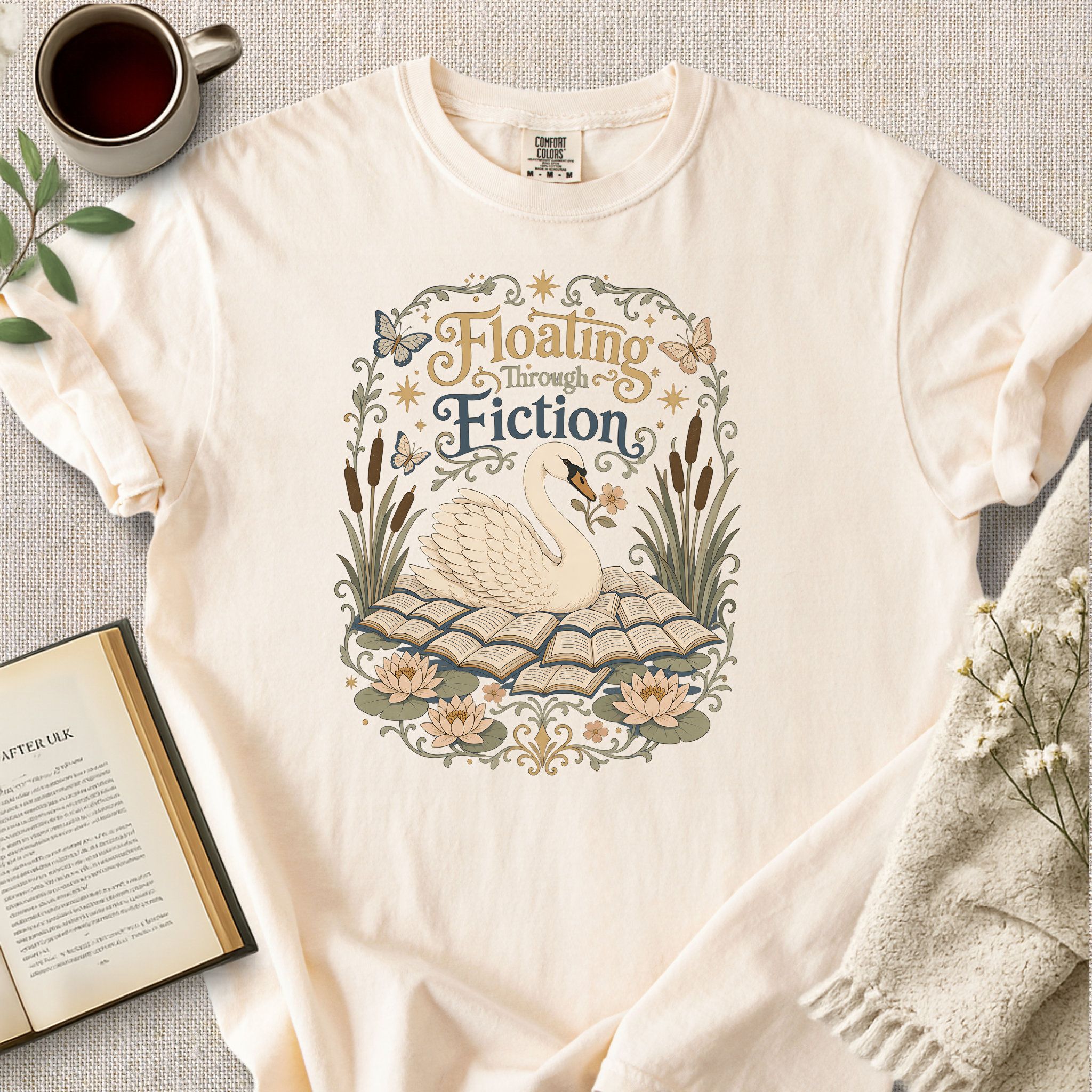 "Floating Through Fiction" Cozy Tee