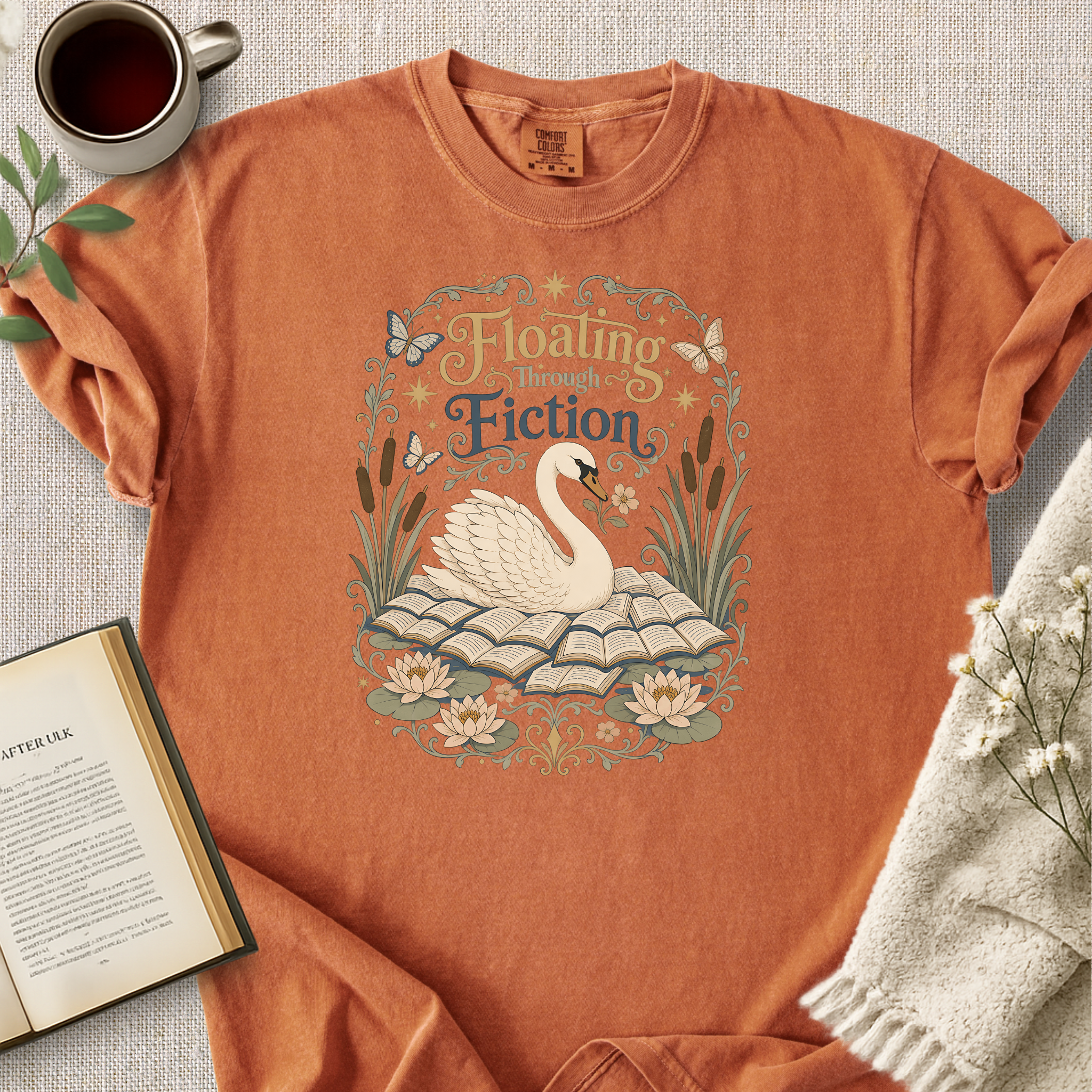 "Floating Through Fiction" Cozy Tee