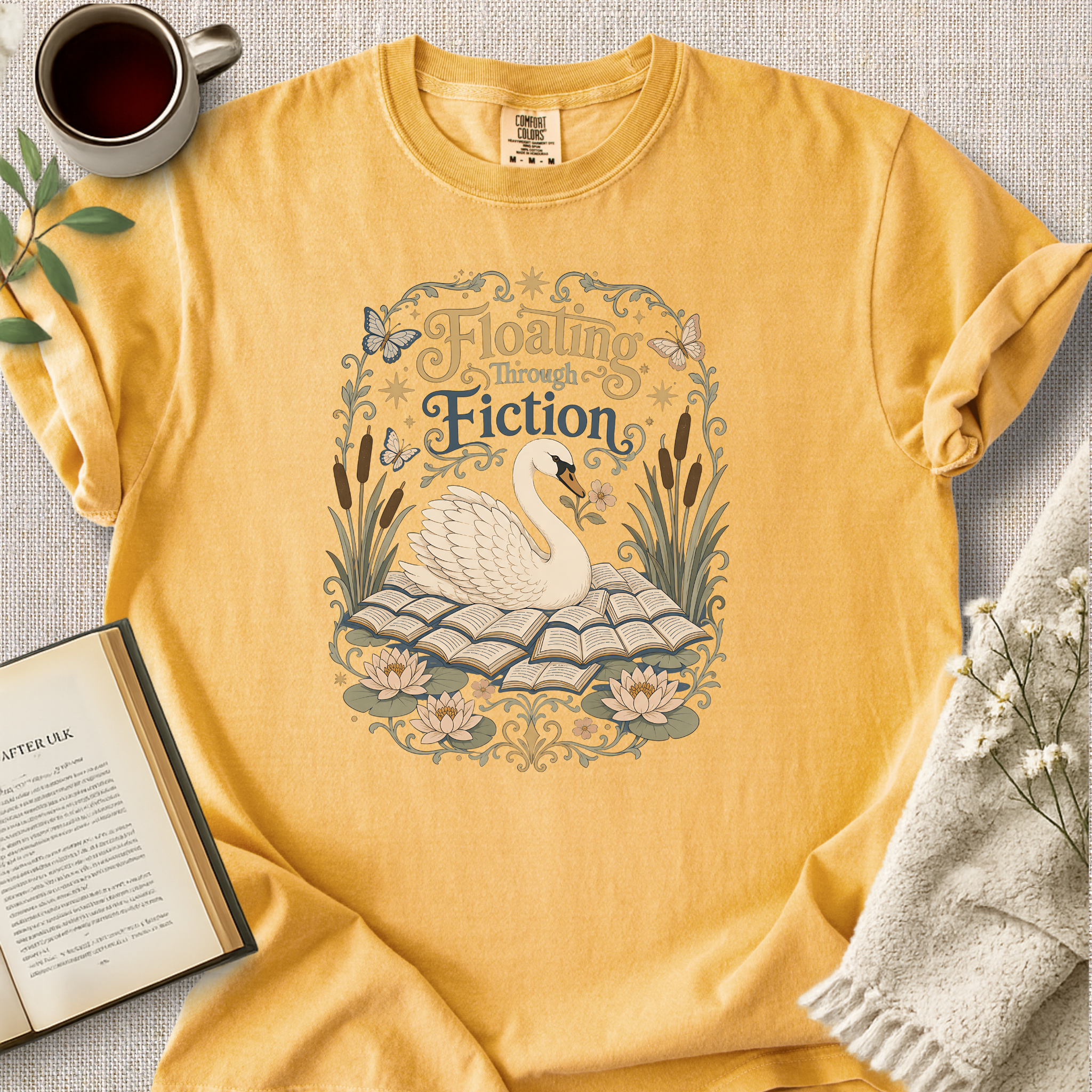 "Floating Through Fiction" Cozy Tee