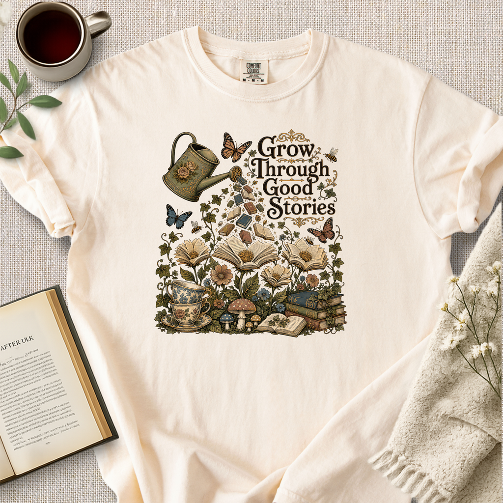 "Grow Through Good Stories" Cozy Tee