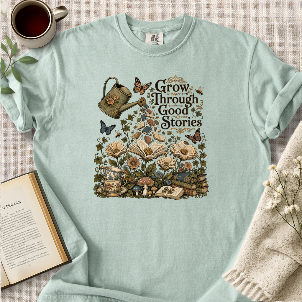"Grow Through Good Stories" Cozy Tee