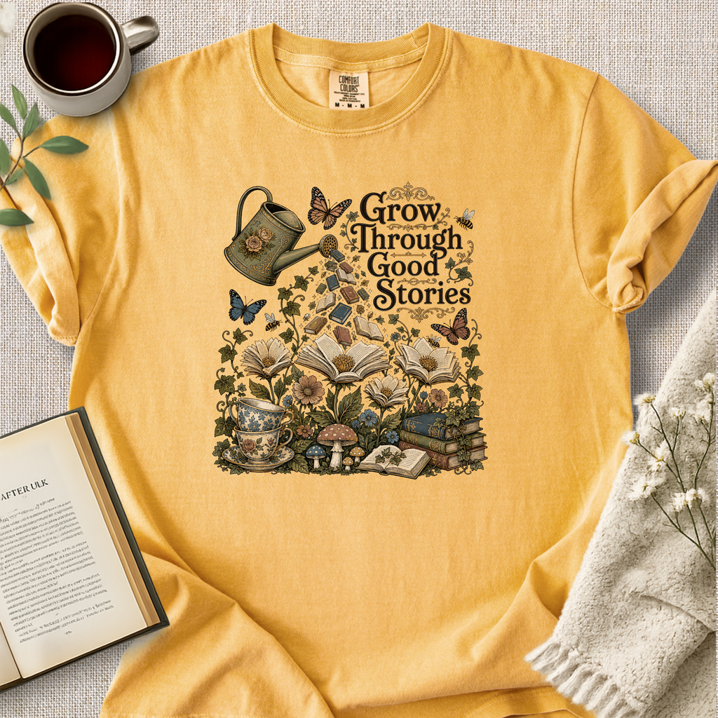 "Grow Through Good Stories" Cozy Tee