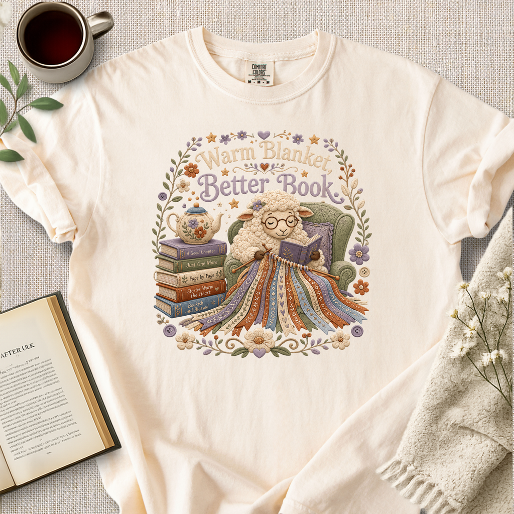 "Warm Blanket, Better Book" Cozy Tee