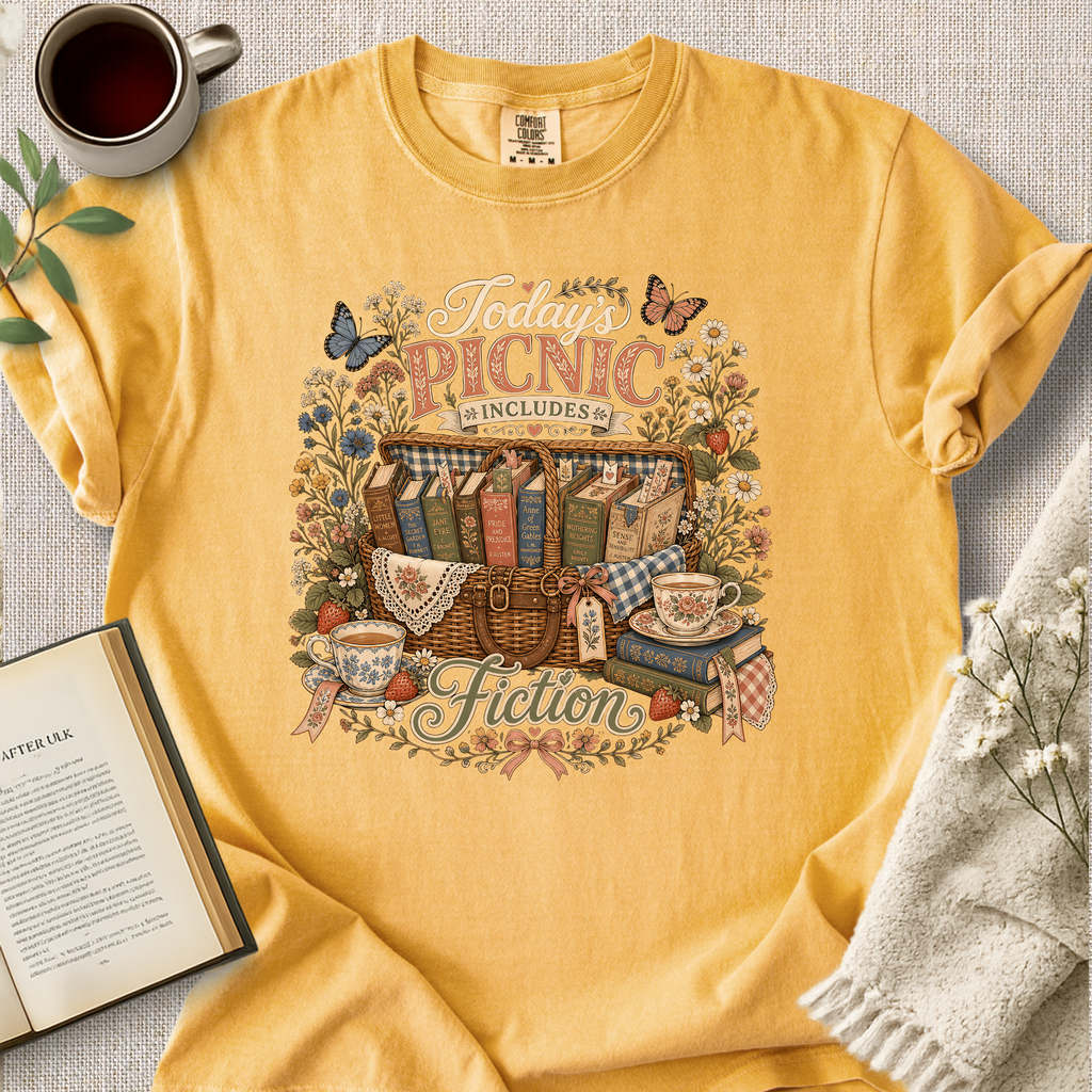"Today's Picnic Includes Fiction" Cozy Tee