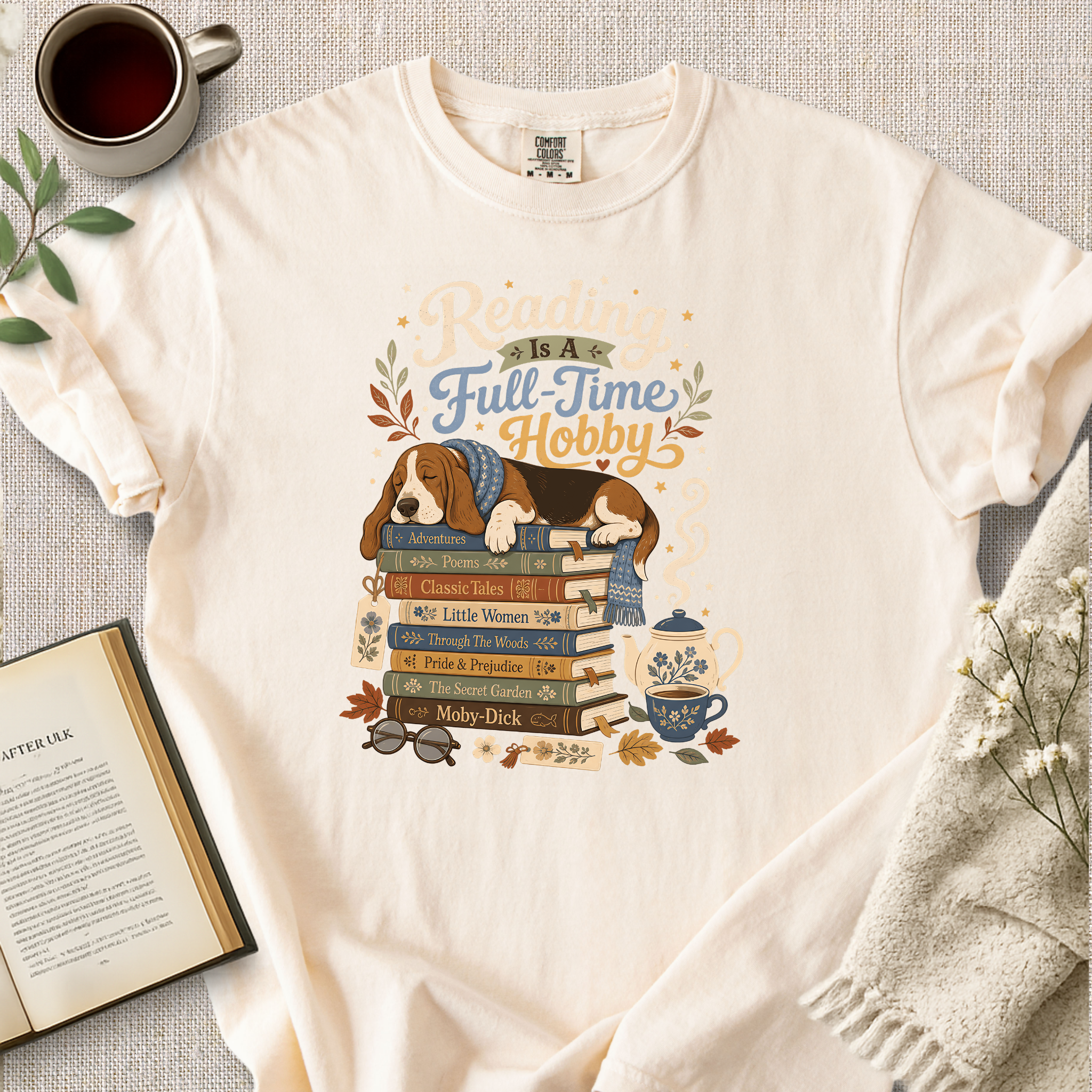 "Reading Is A Full Time Hobby" Cozy Tee
