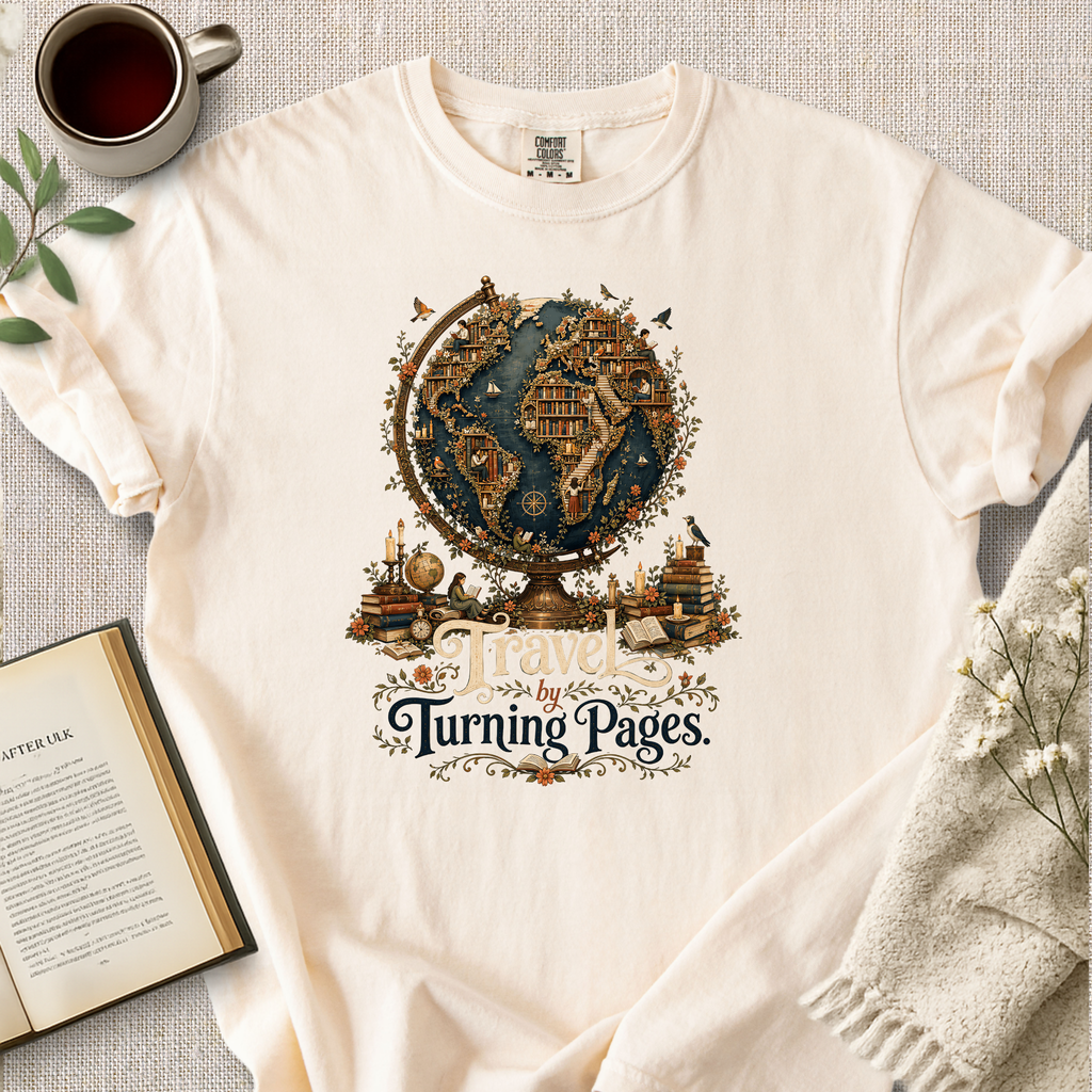 "Travel By Turning Pages" Cozy Tee