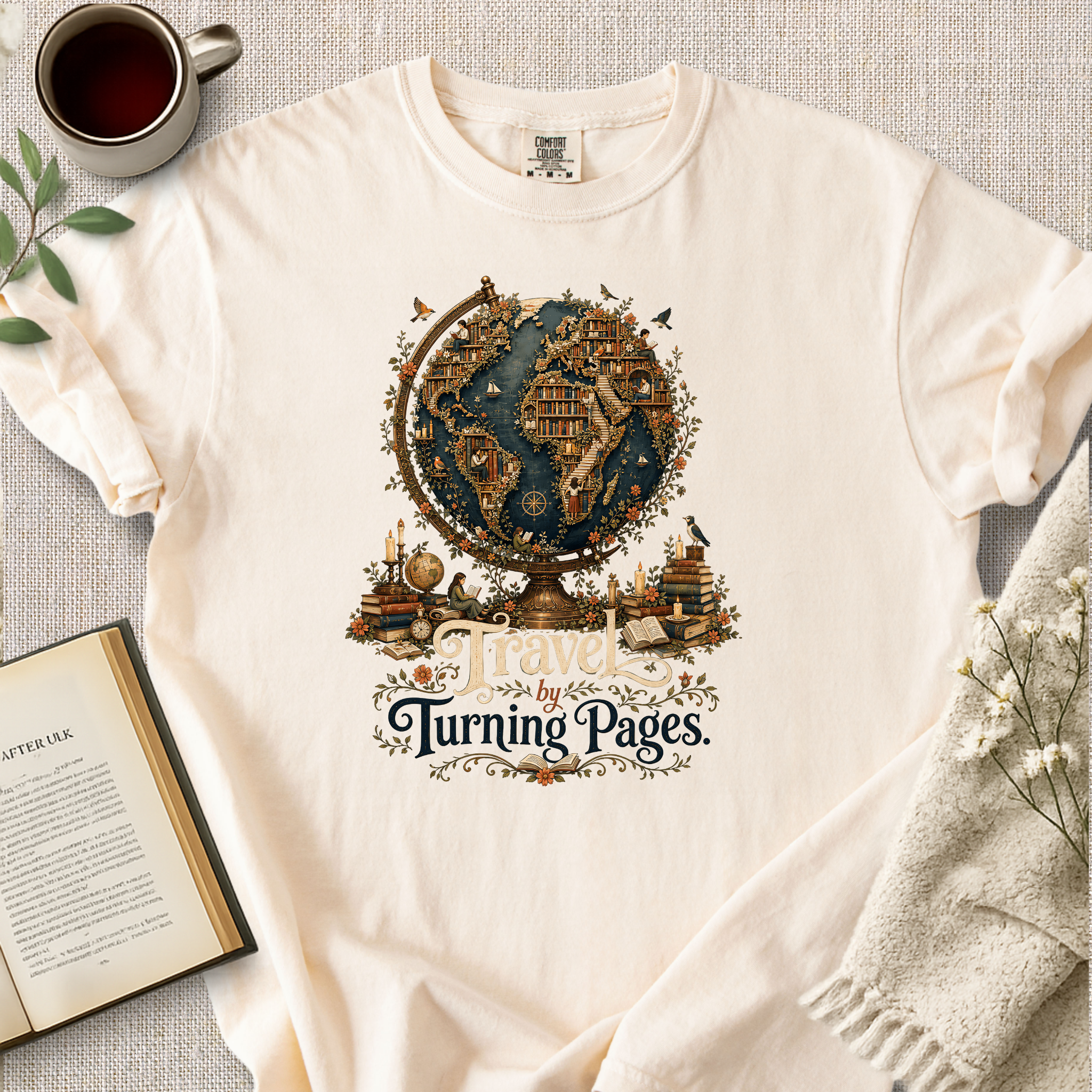 "Travel By Turning Pages" Cozy Tee