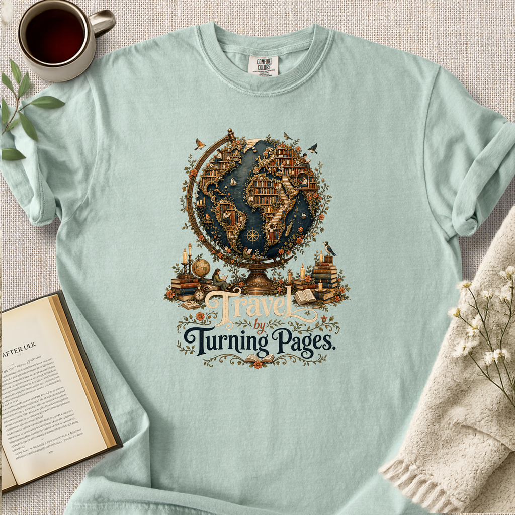 "Travel By Turning Pages" Cozy Tee