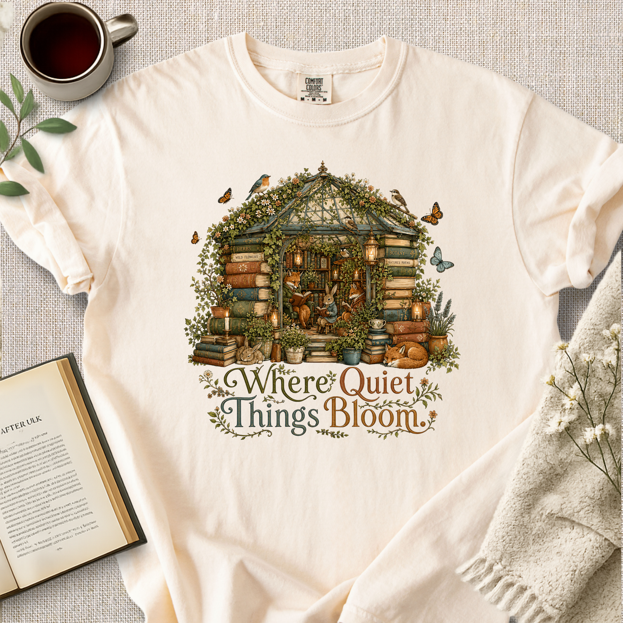 "Where Quiet Things Bloom" Cozy Tee