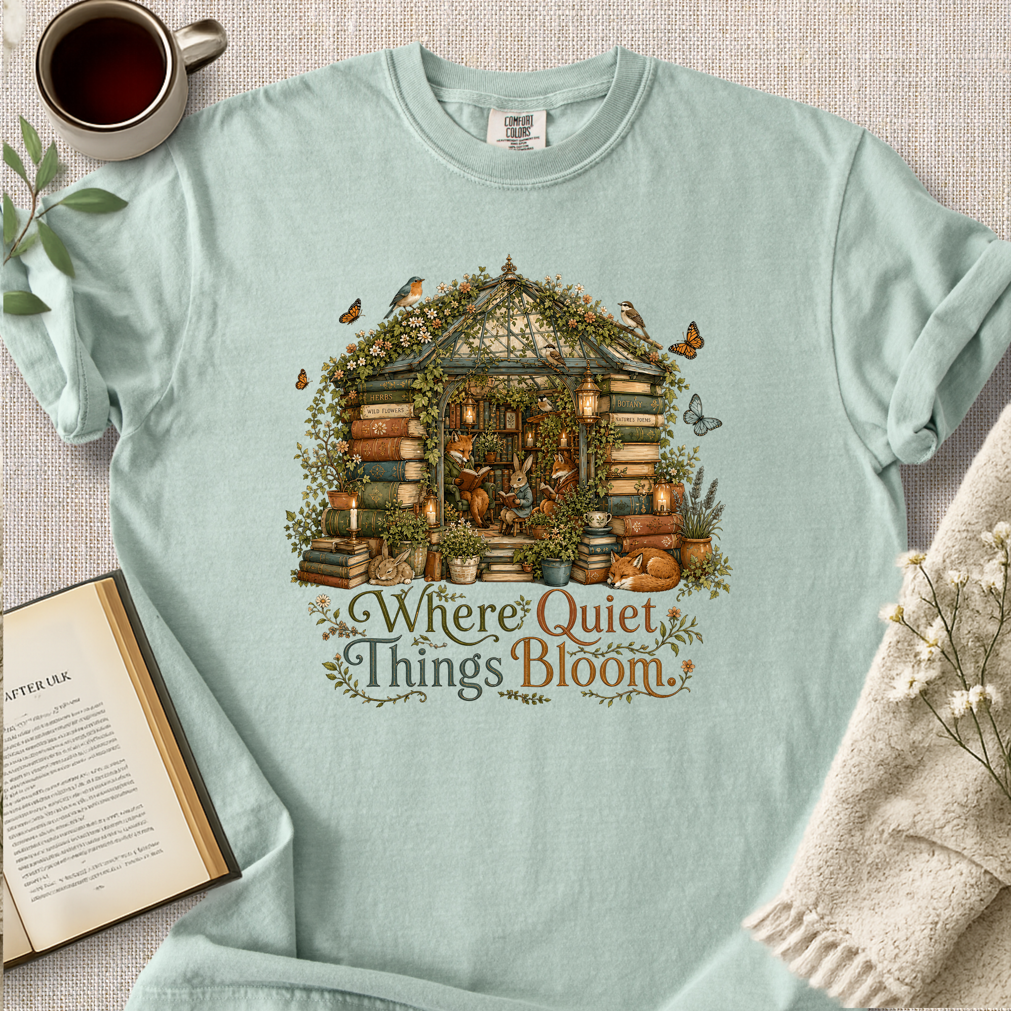 "Where Quiet Things Bloom" Cozy Tee