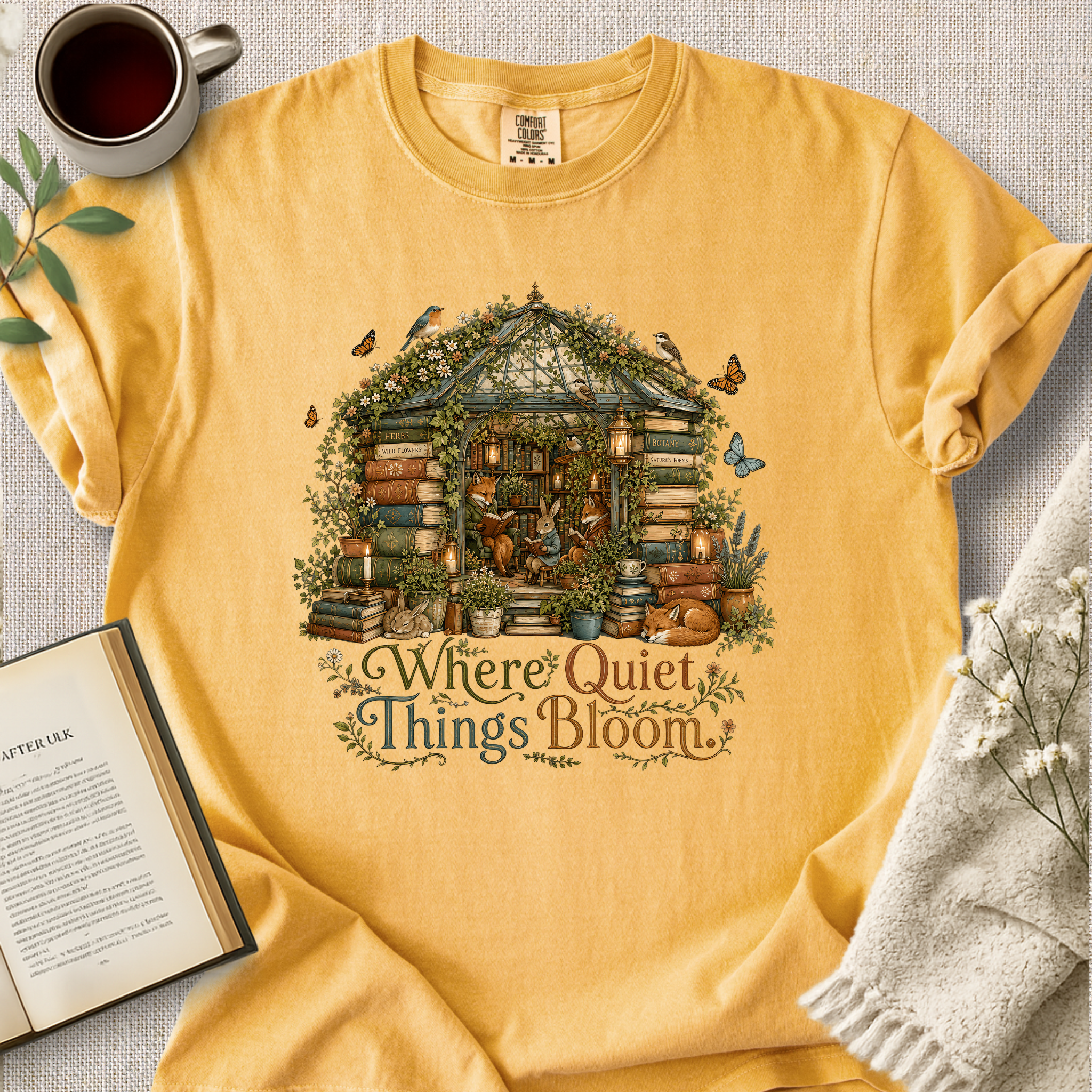 "Where Quiet Things Bloom" Cozy Tee