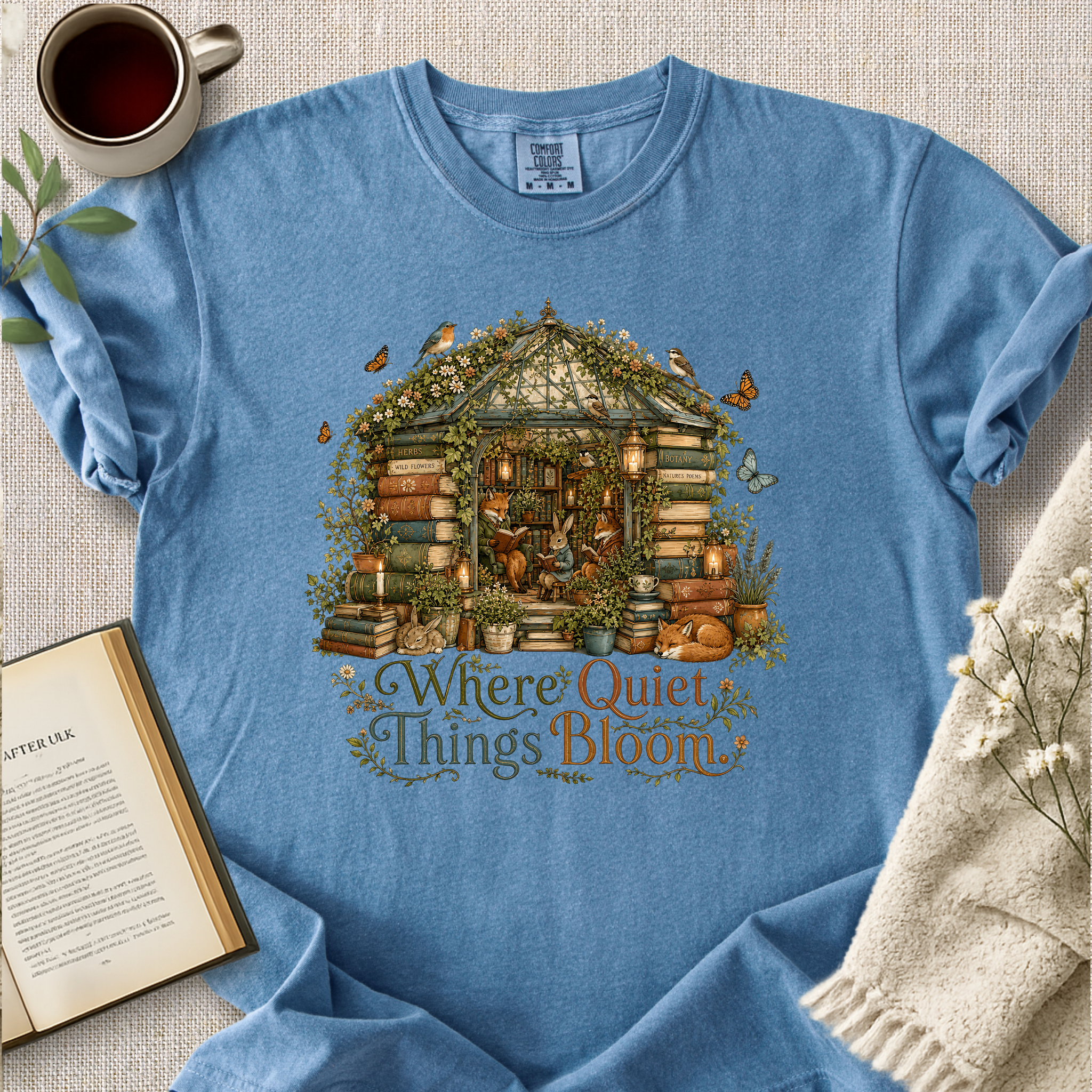 "Where Quiet Things Bloom" Cozy Tee