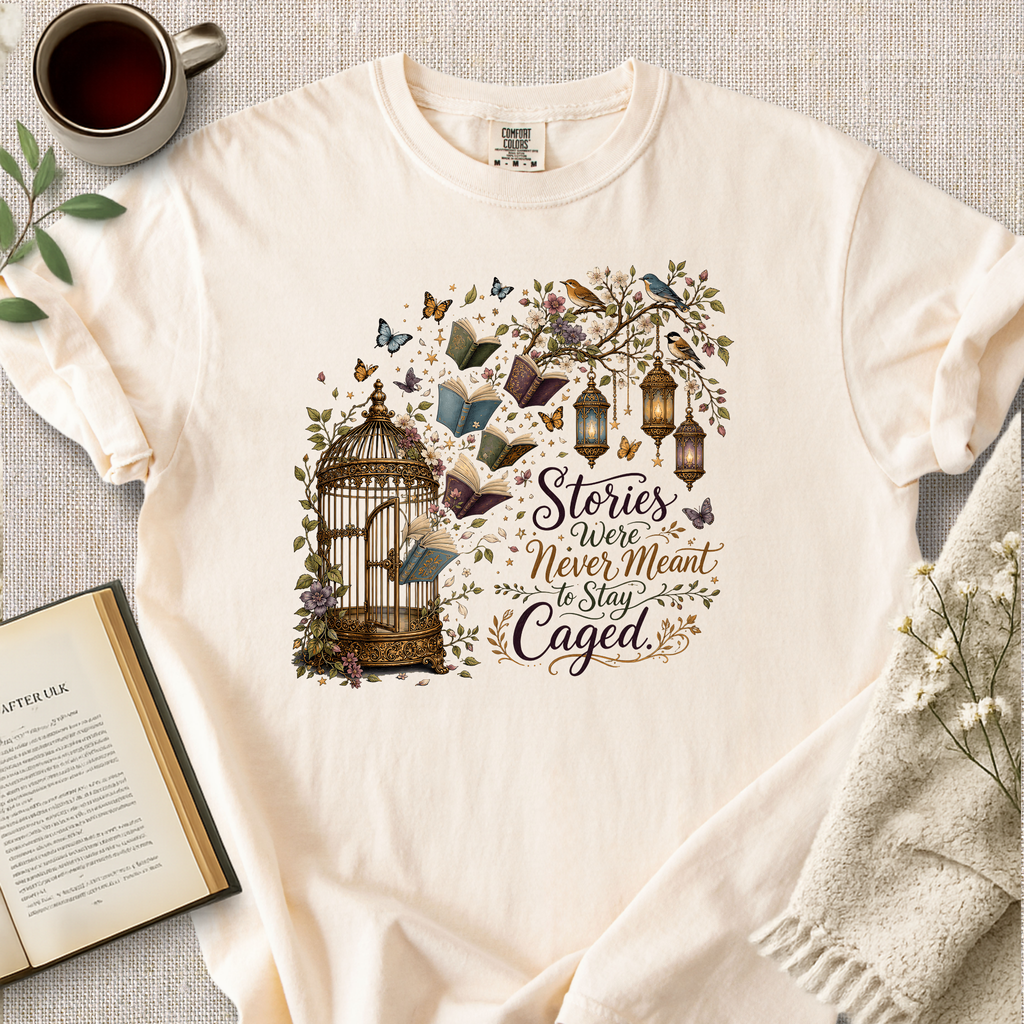 "Stories Were Never Meant To Stay Caged" Cozy Tee