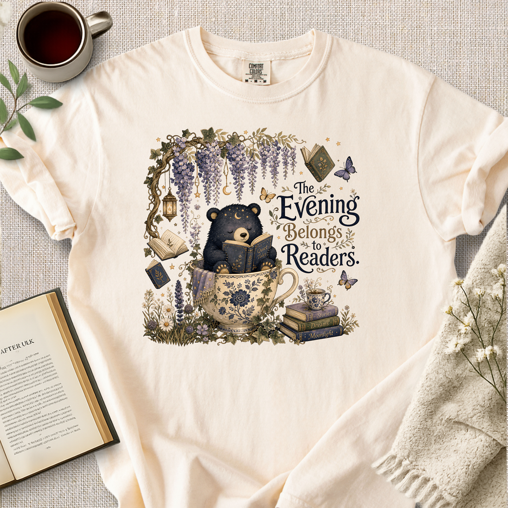"The Evening Belongs To Readers" Cozy Tee