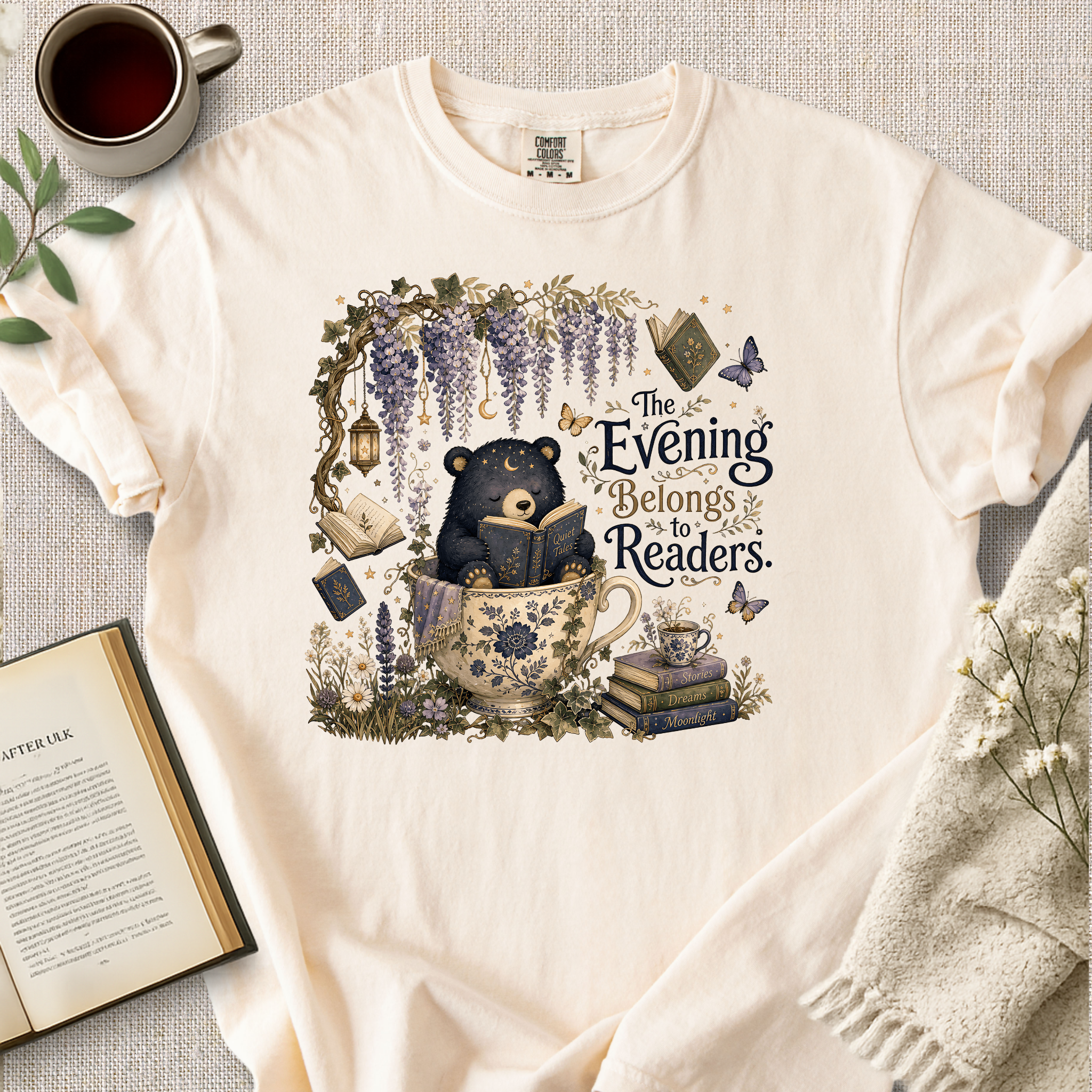 "The Evening Belongs To Readers" Cozy Tee