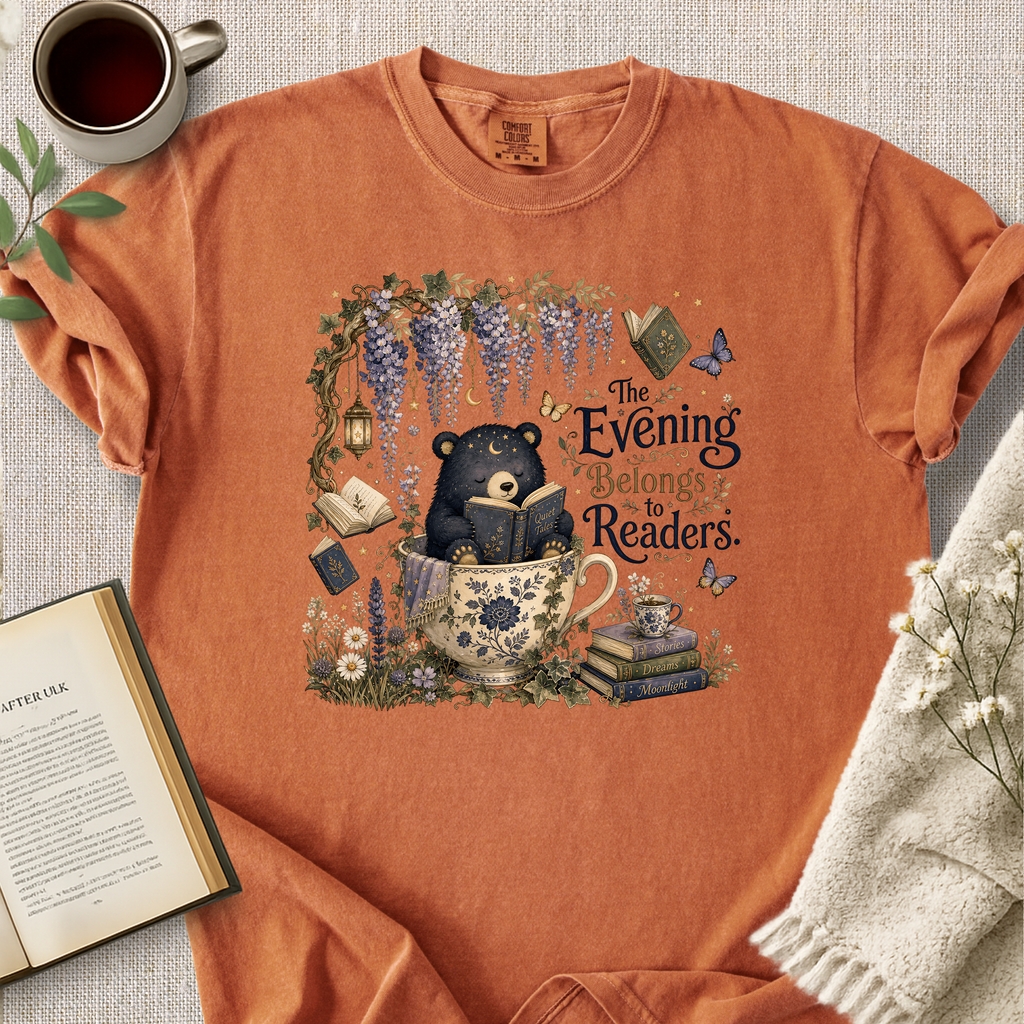 "The Evening Belongs To Readers" Cozy Tee