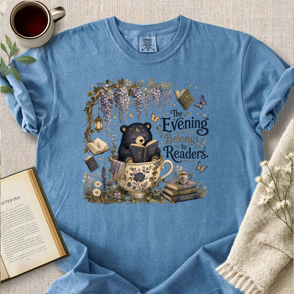 "The Evening Belongs To Readers" Cozy Tee