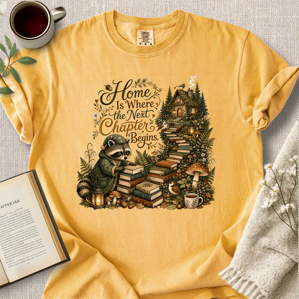 "Home Is Where The Next Chapter Begins" Cozy Tee