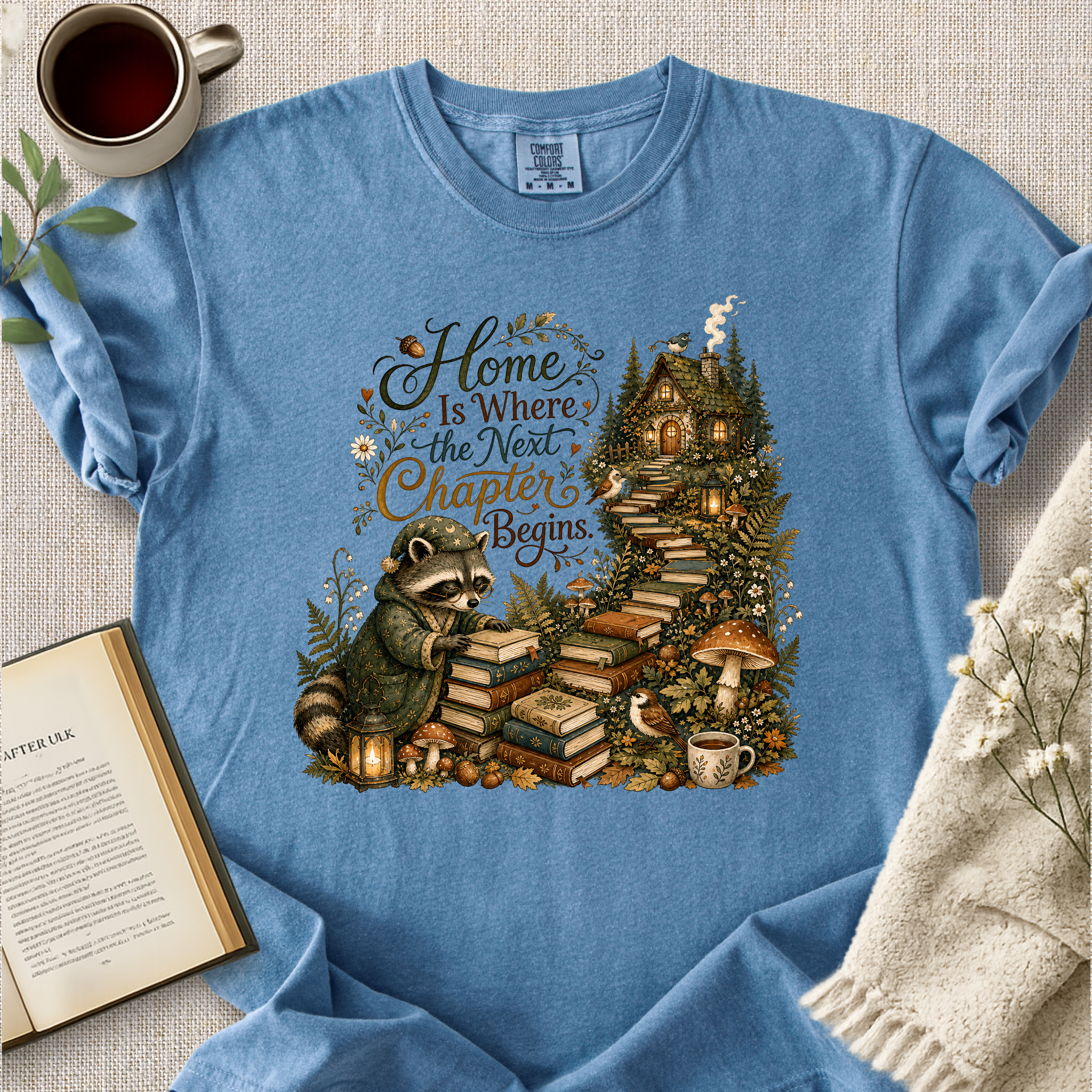 "Home Is Where The Next Chapter Begins" Cozy Tee