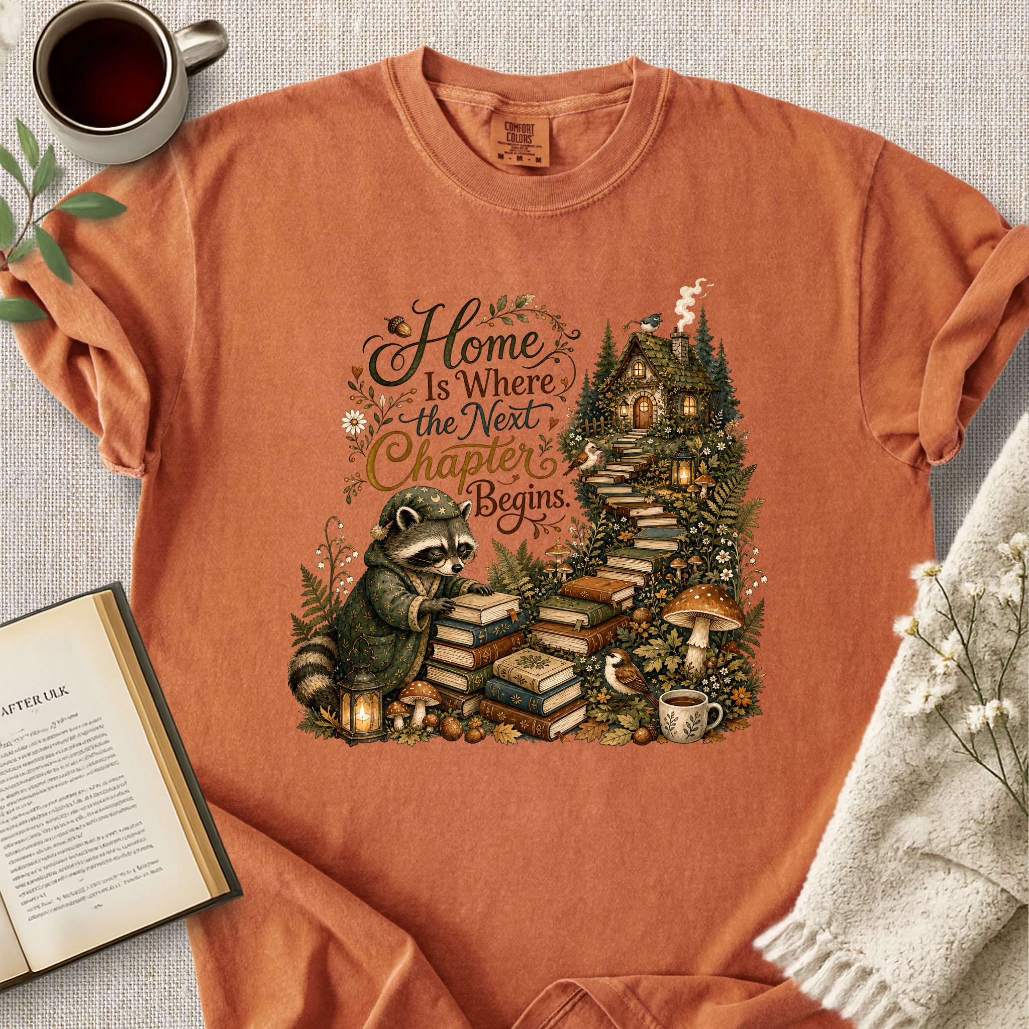 "Home Is Where The Next Chapter Begins" Cozy Tee
