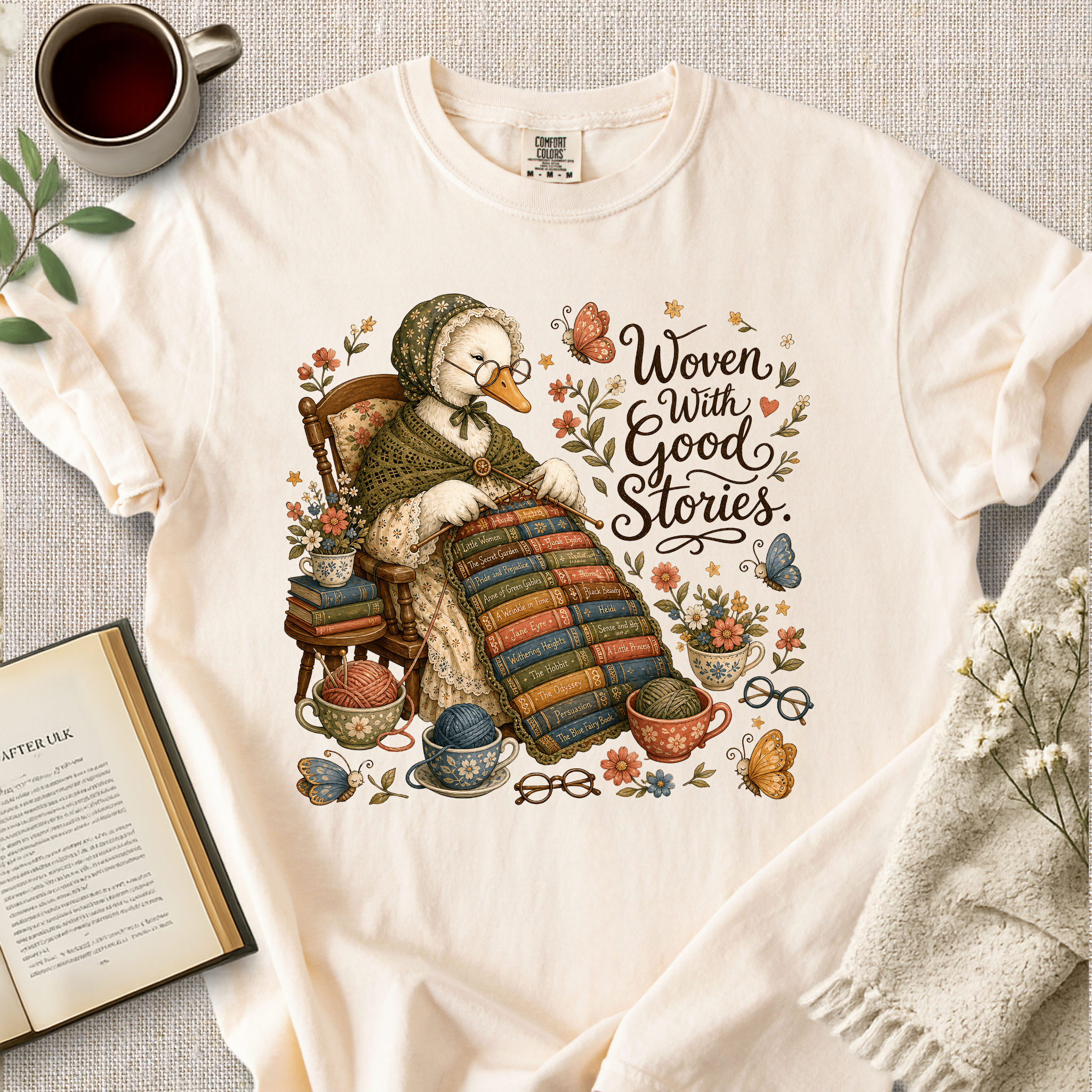 "Woven With Good Stories" Cozy Tee