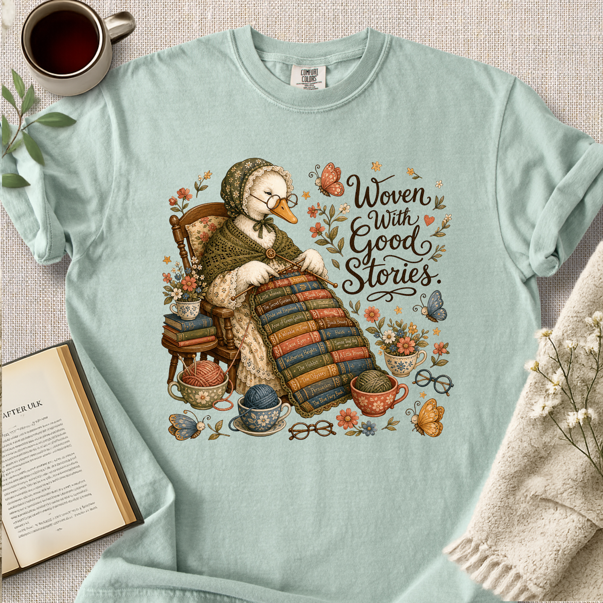 "Woven With Good Stories" Cozy Tee