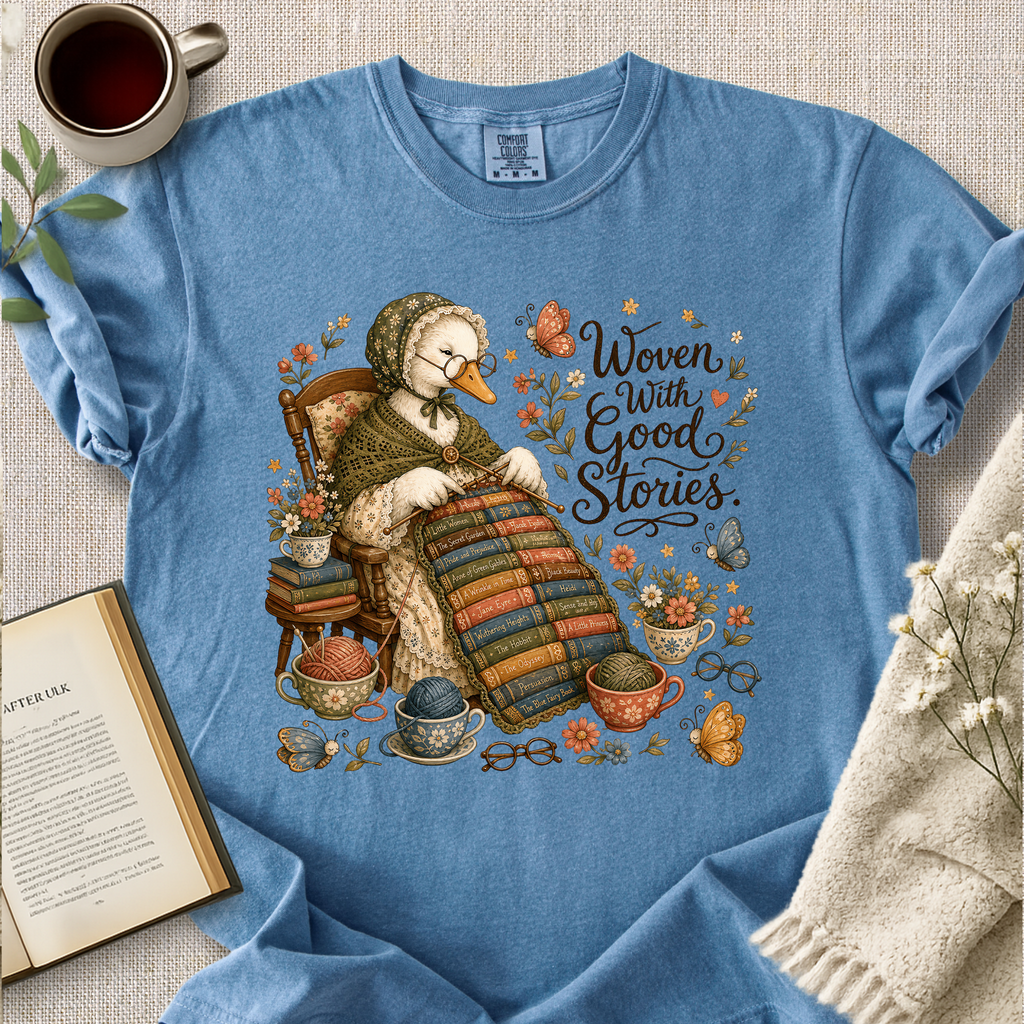 "Woven With Good Stories" Cozy Tee