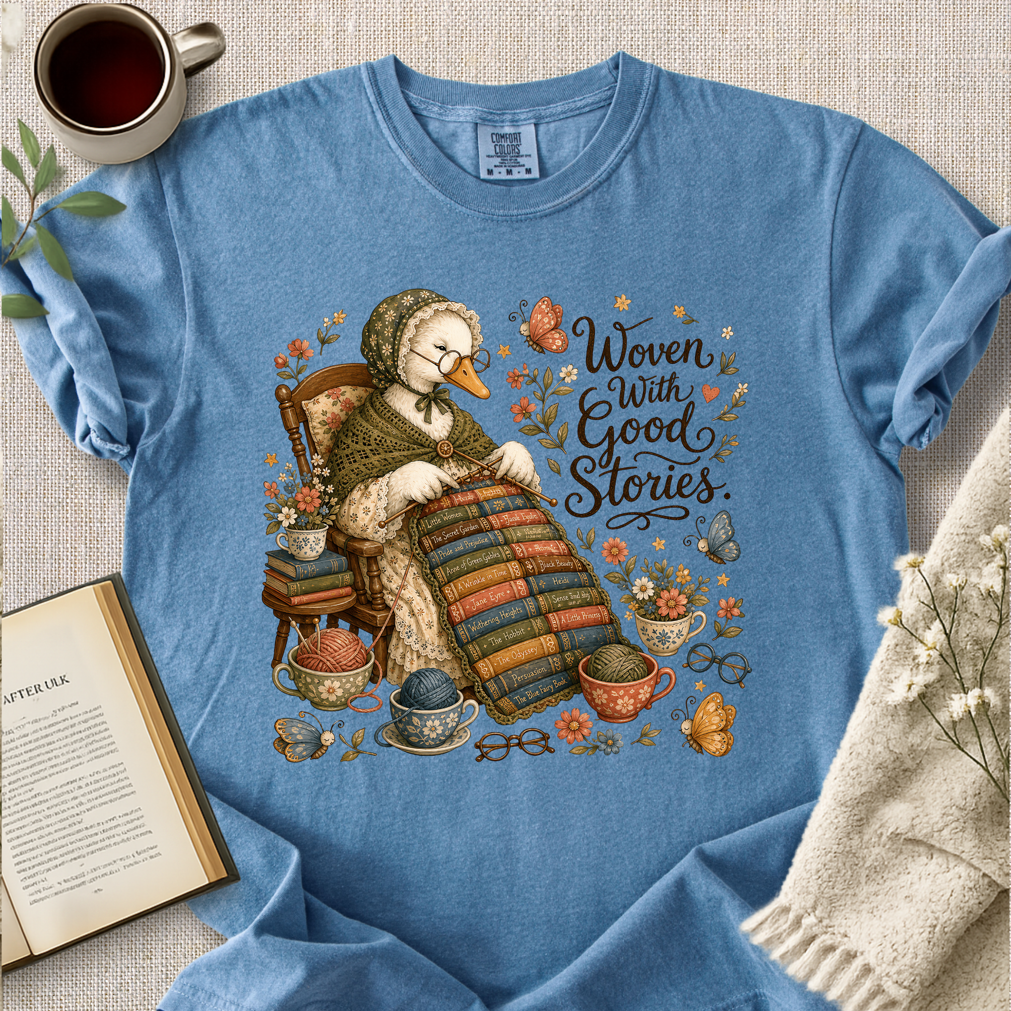 "Woven With Good Stories" Cozy Tee