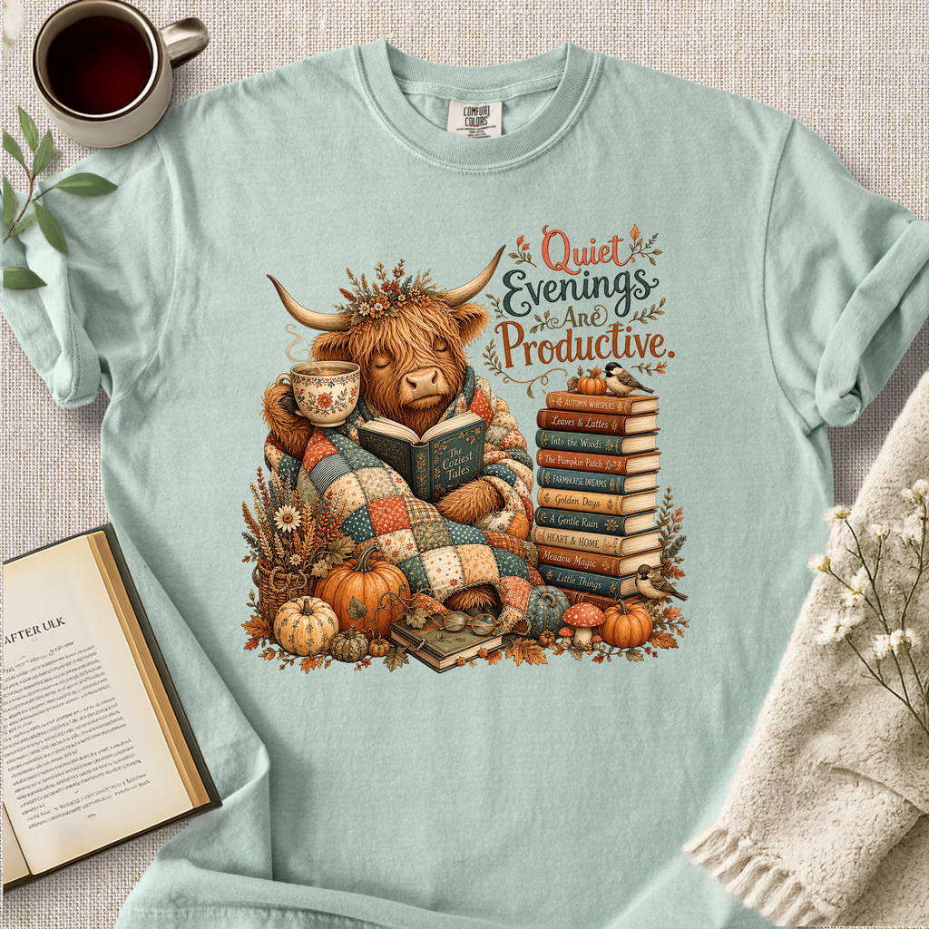 "Quiet Evenings Are Productive" Cozy Tee