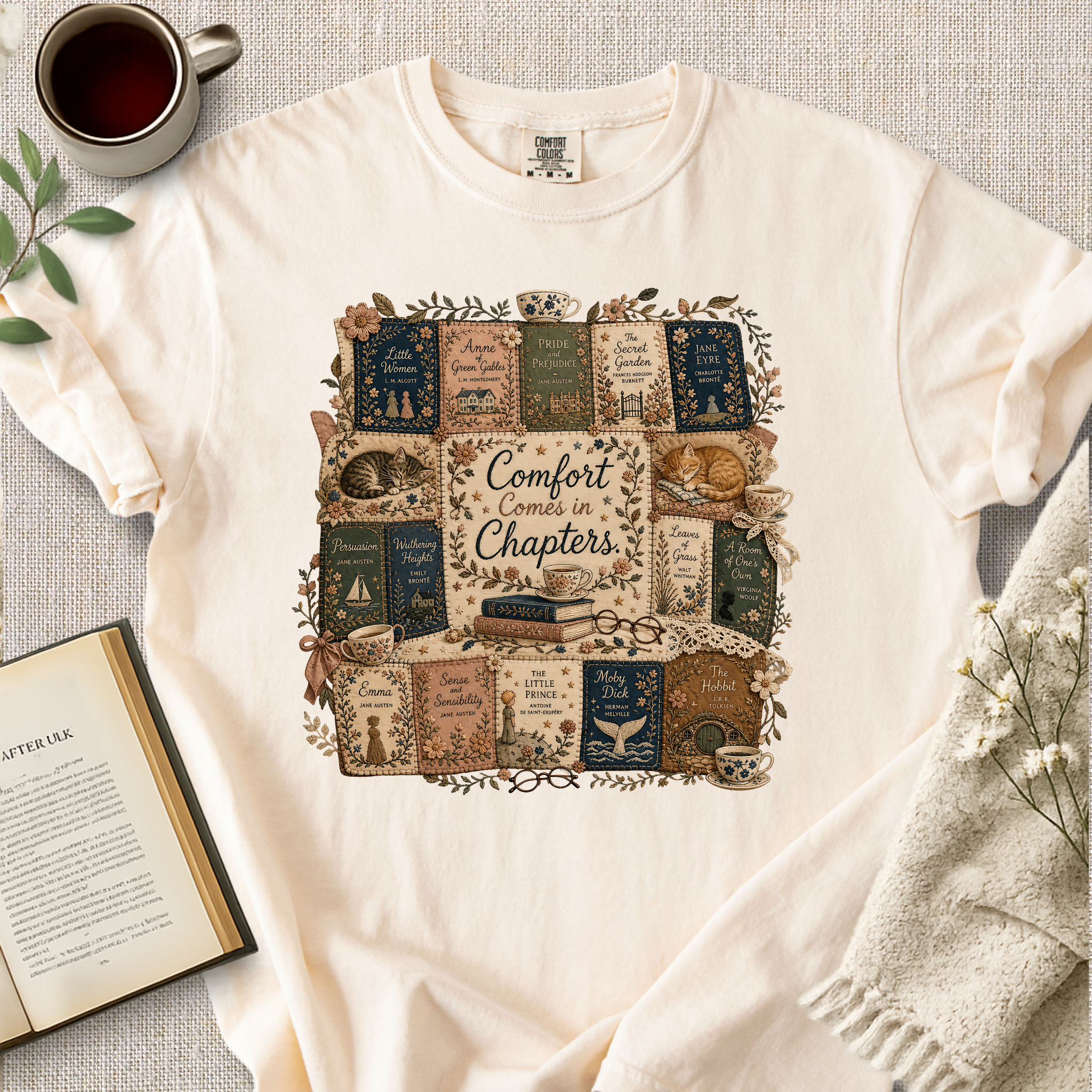 "Comfort Comes In Chapters" Cozy Tee
