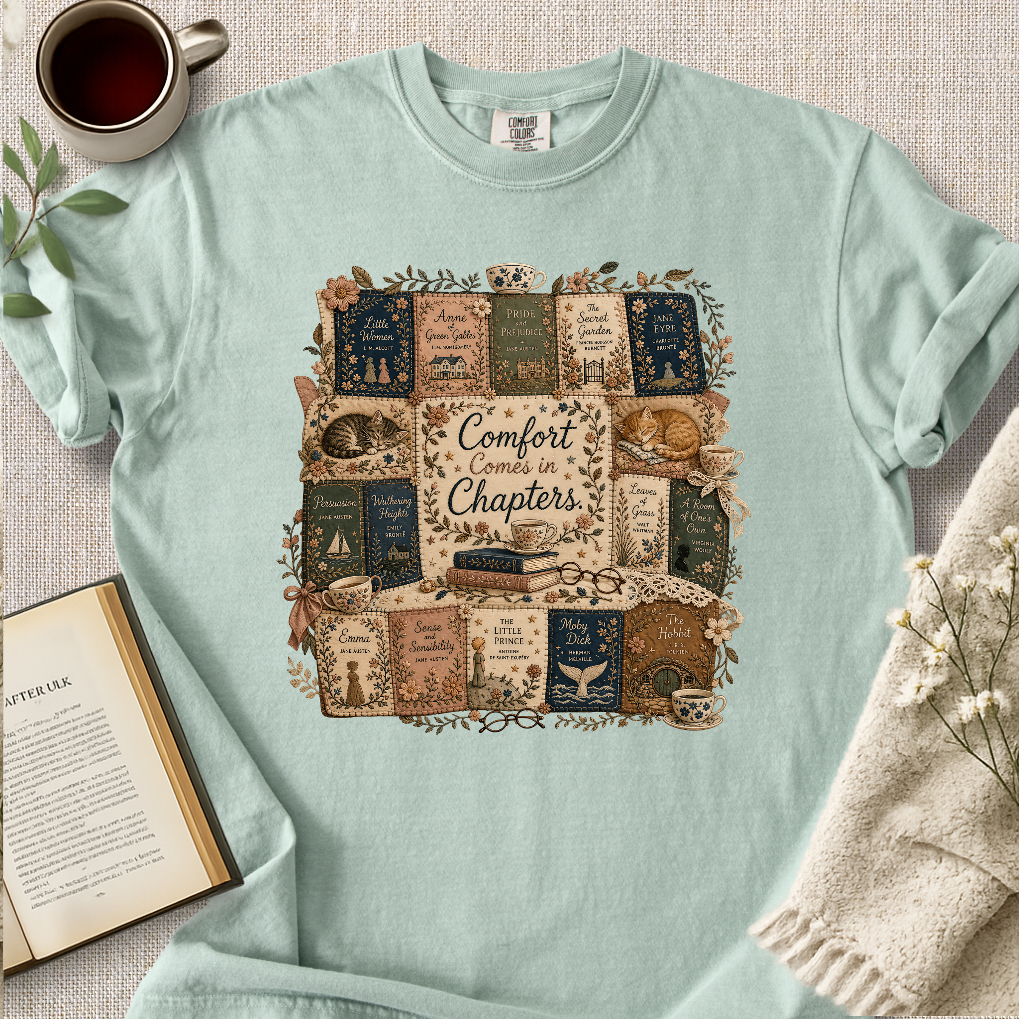 "Comfort Comes In Chapters" Cozy Tee