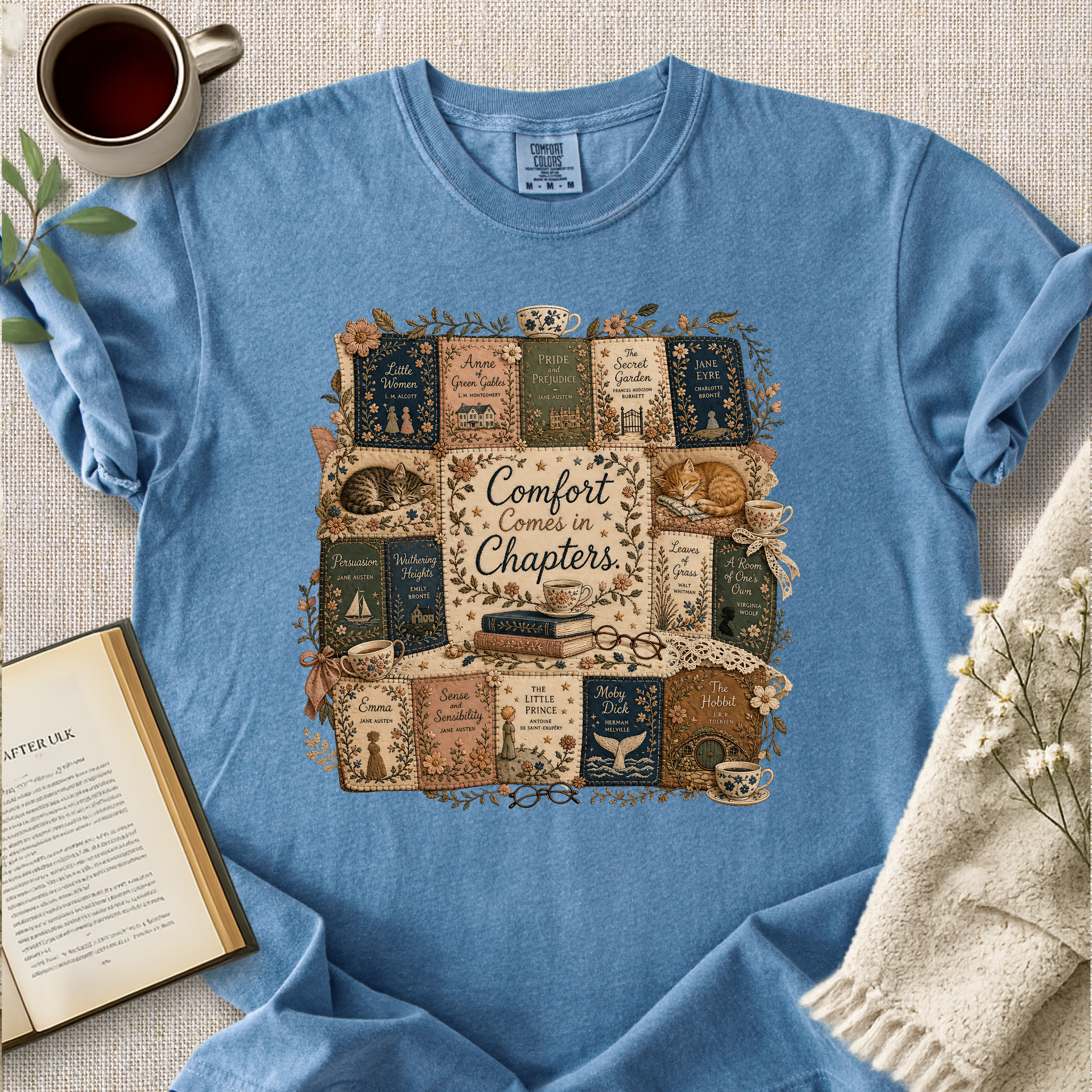 "Comfort Comes In Chapters" Cozy Tee