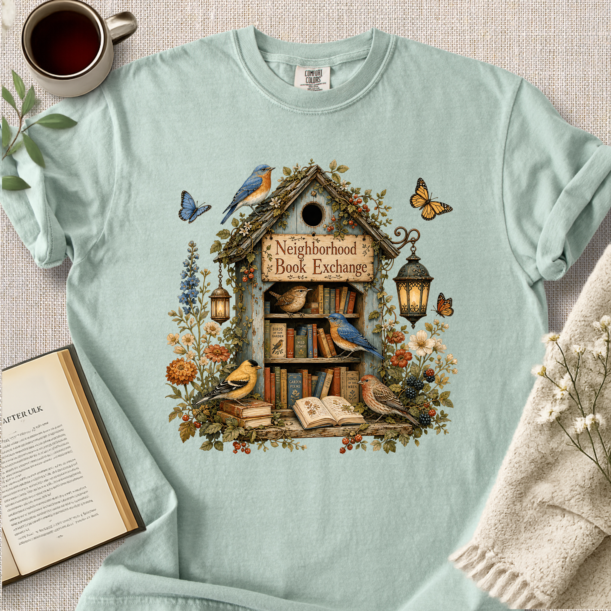 "Neighborhood Book Exchange" Cozy Tee
