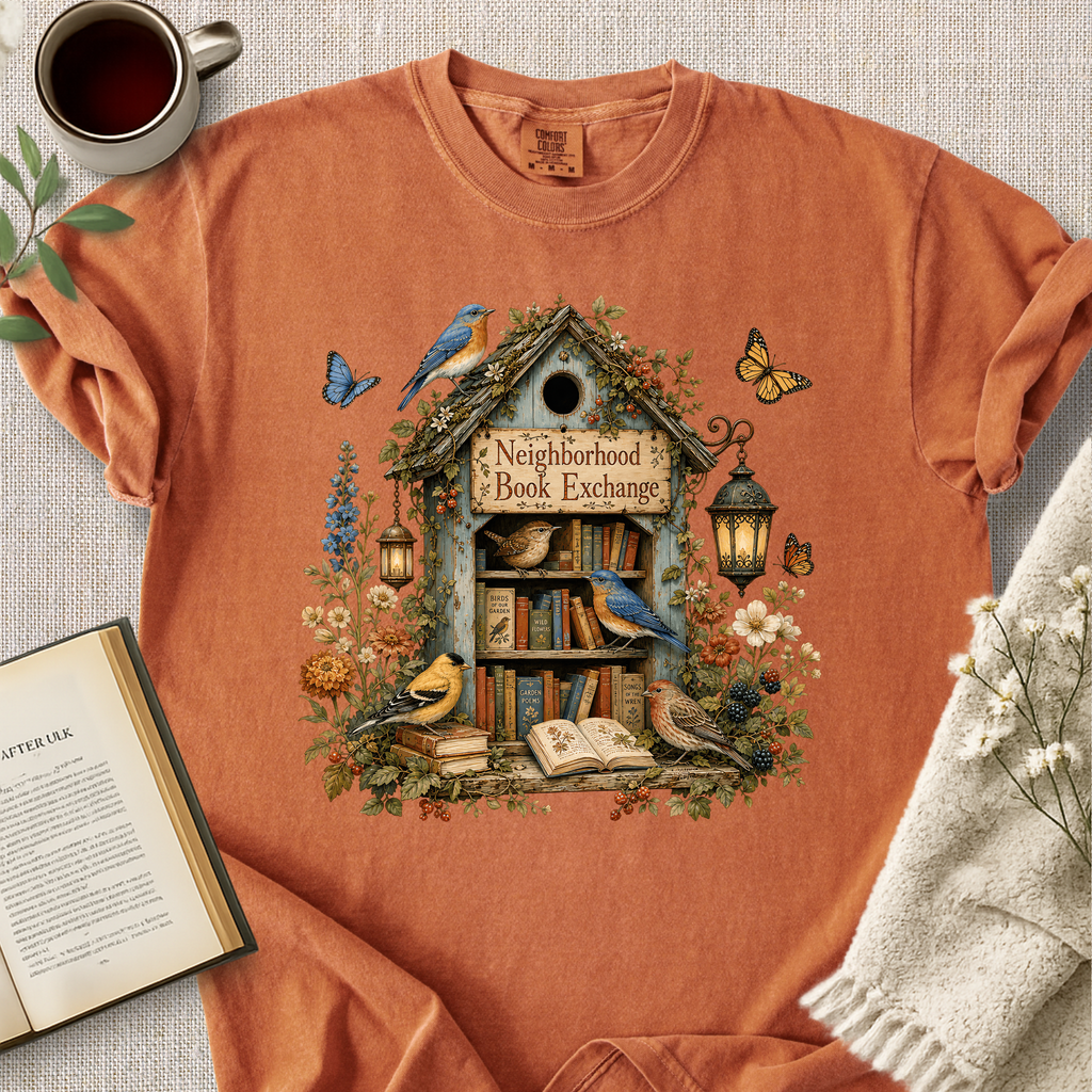 "Neighborhood Book Exchange" Cozy Tee