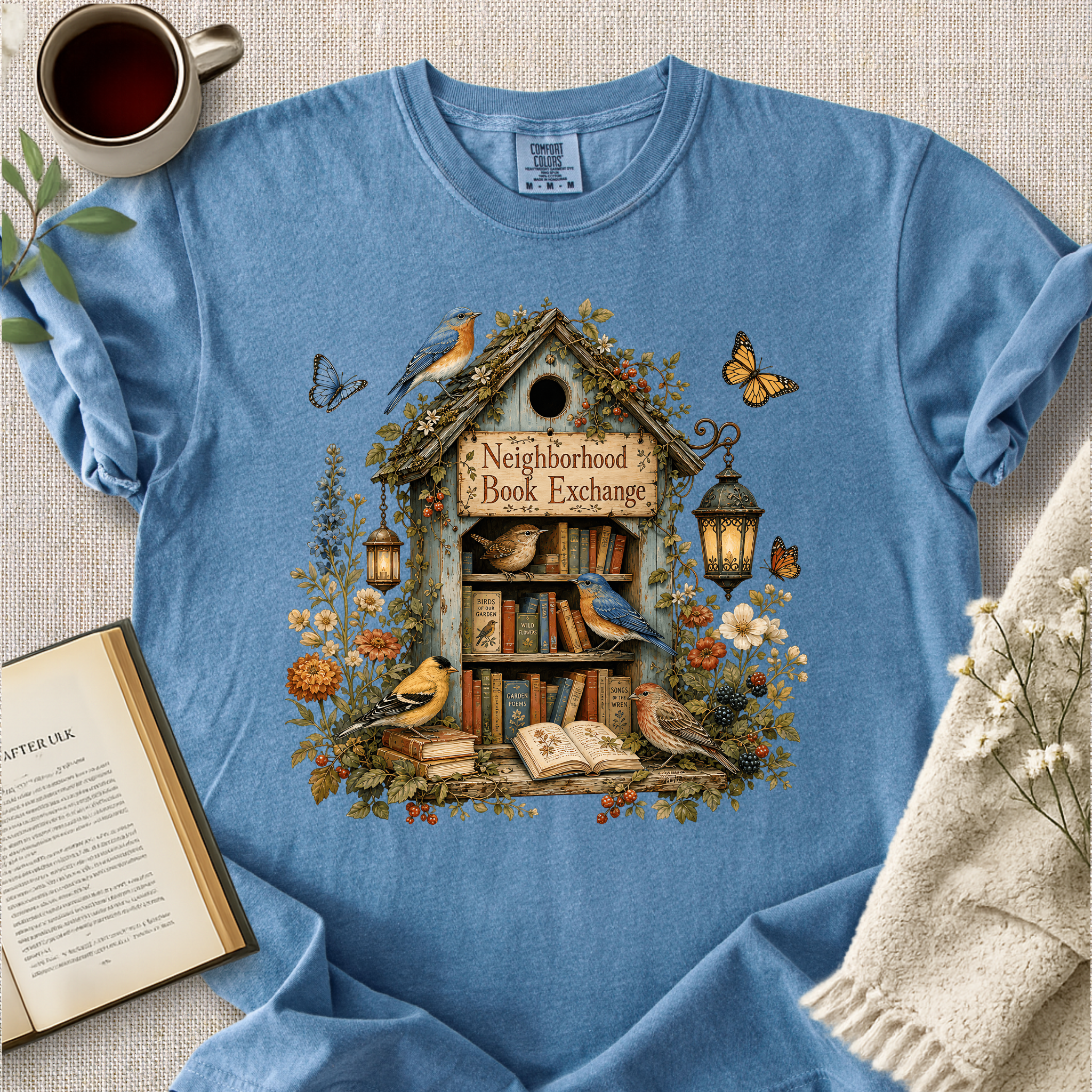 "Neighborhood Book Exchange" Cozy Tee