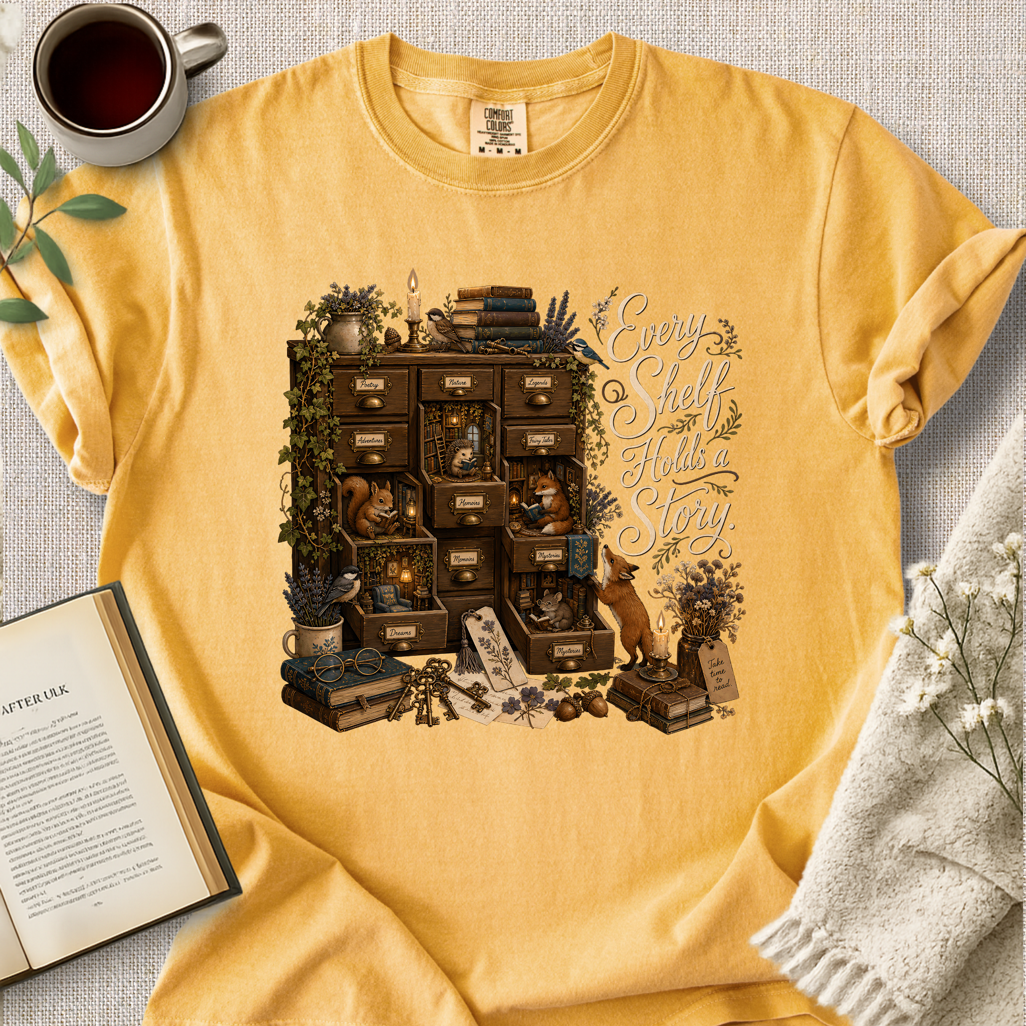 "Every Shelf Holds A Story" Cozy Tee