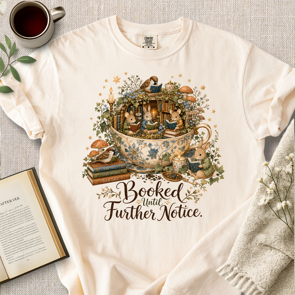 "Booked Until Further Notice" Cozy Tee