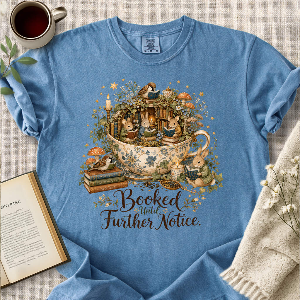 "Booked Until Further Notice" Cozy Tee