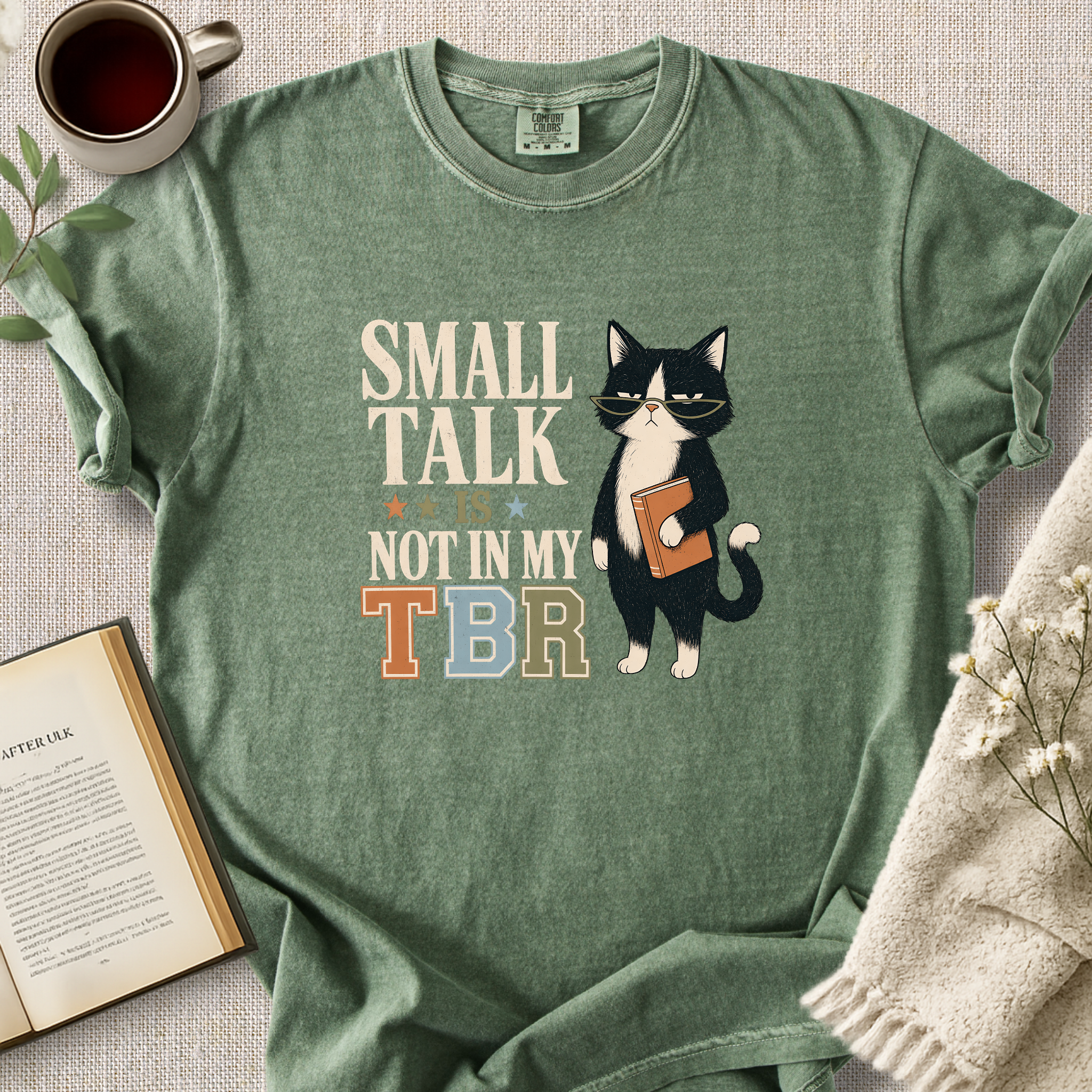 "Small Talk Is Not In My TBR." Cozy Tee