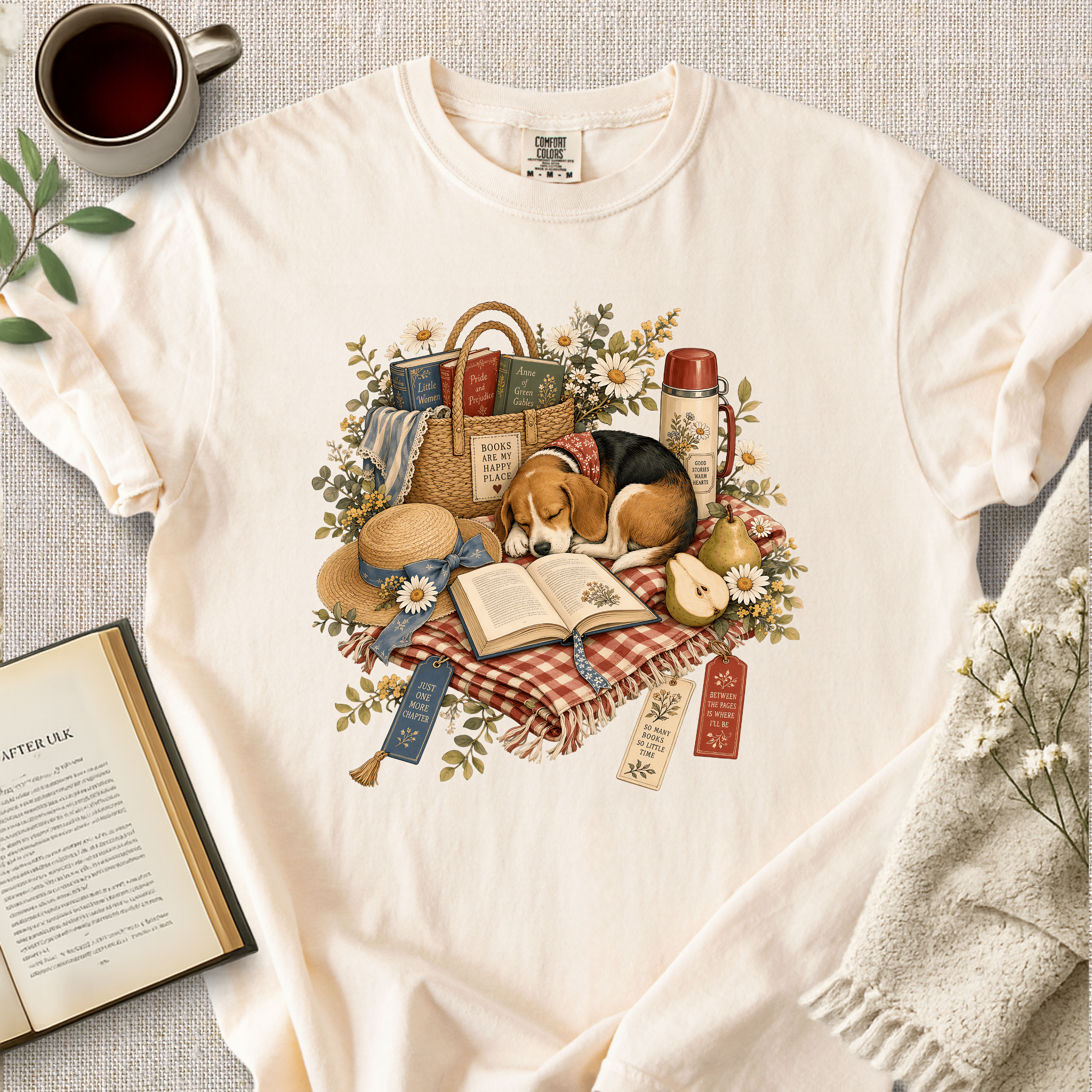 "A Beagle and A Book Picnic" Cozy Tee