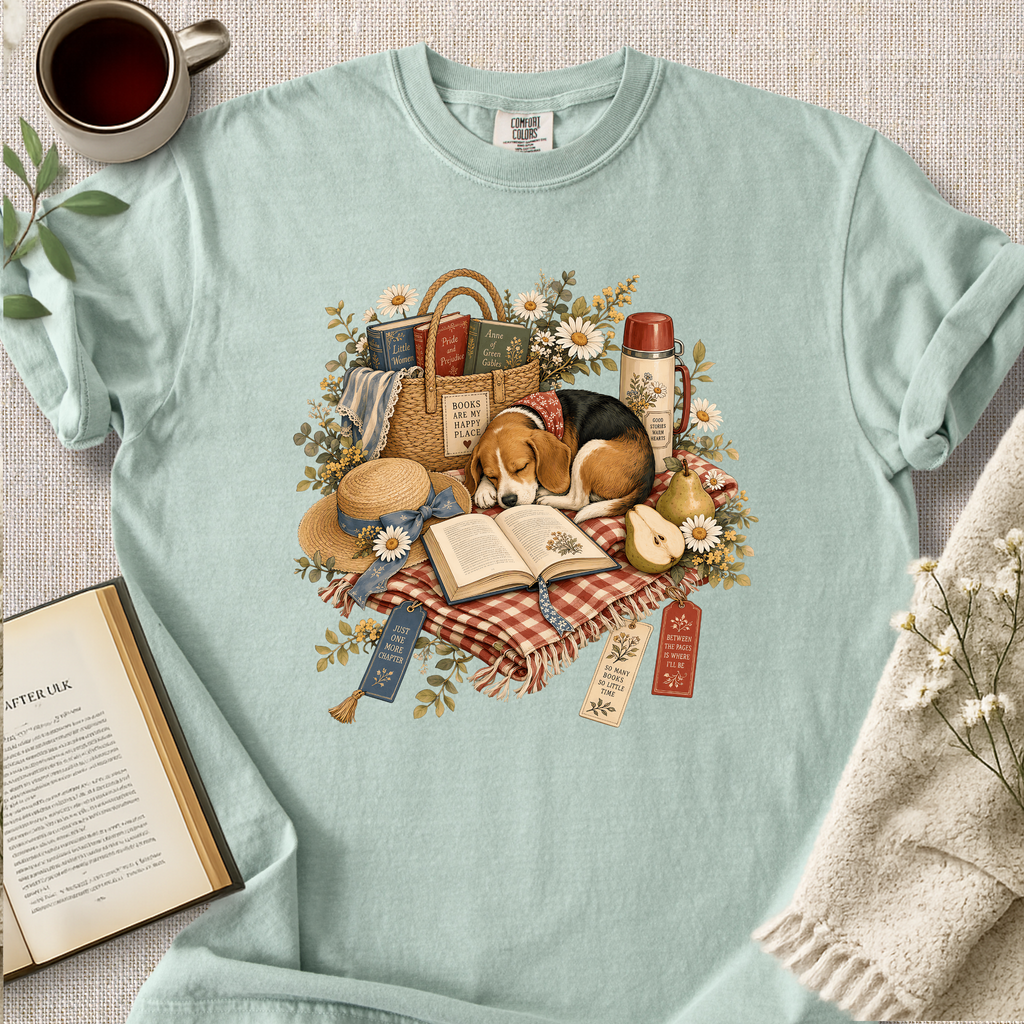 "A Beagle and A Book Picnic" Cozy Tee